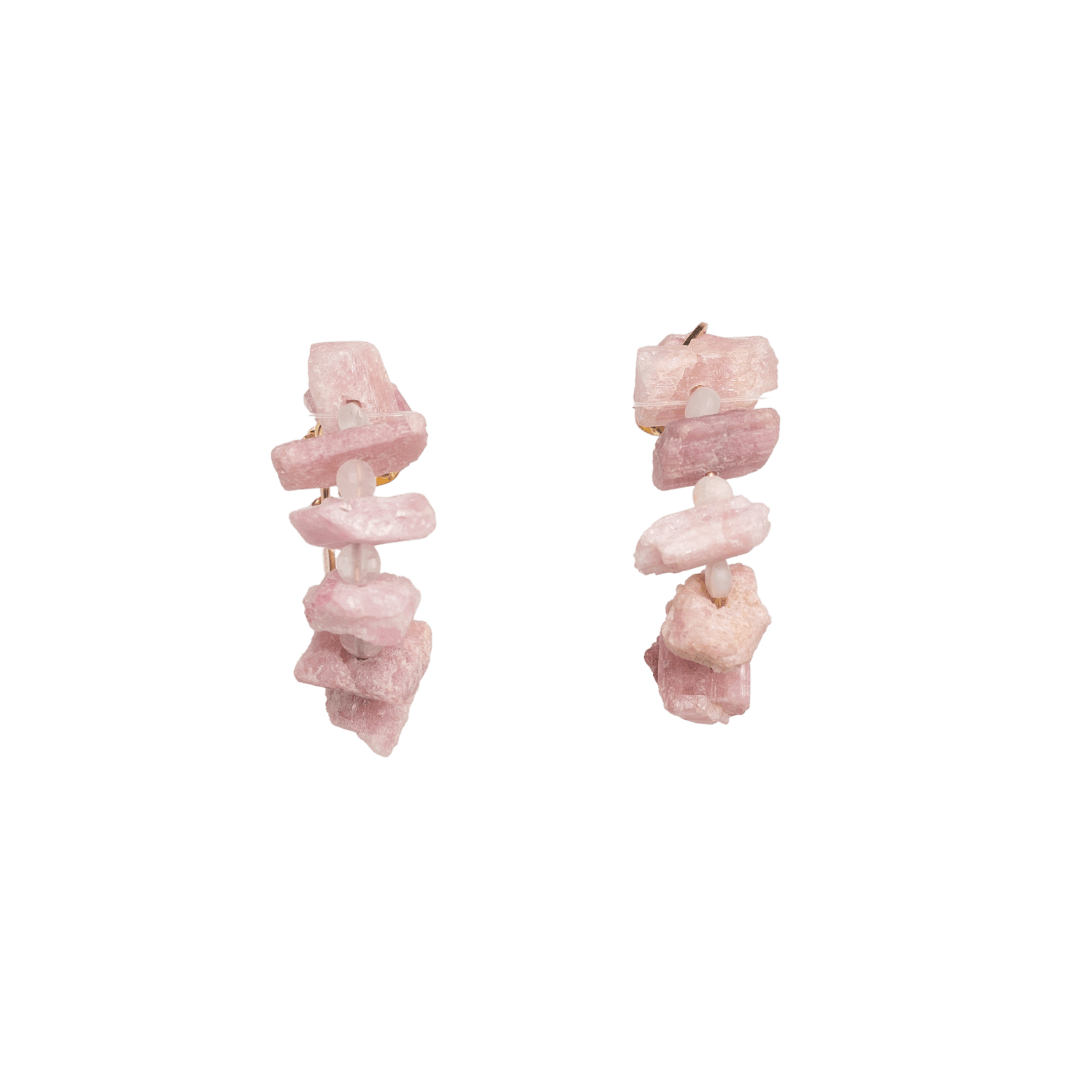 Neith Earrings #1 (35mm) - Tourmaline, Moonstone & 14K Gold-Filled Earrings FW25