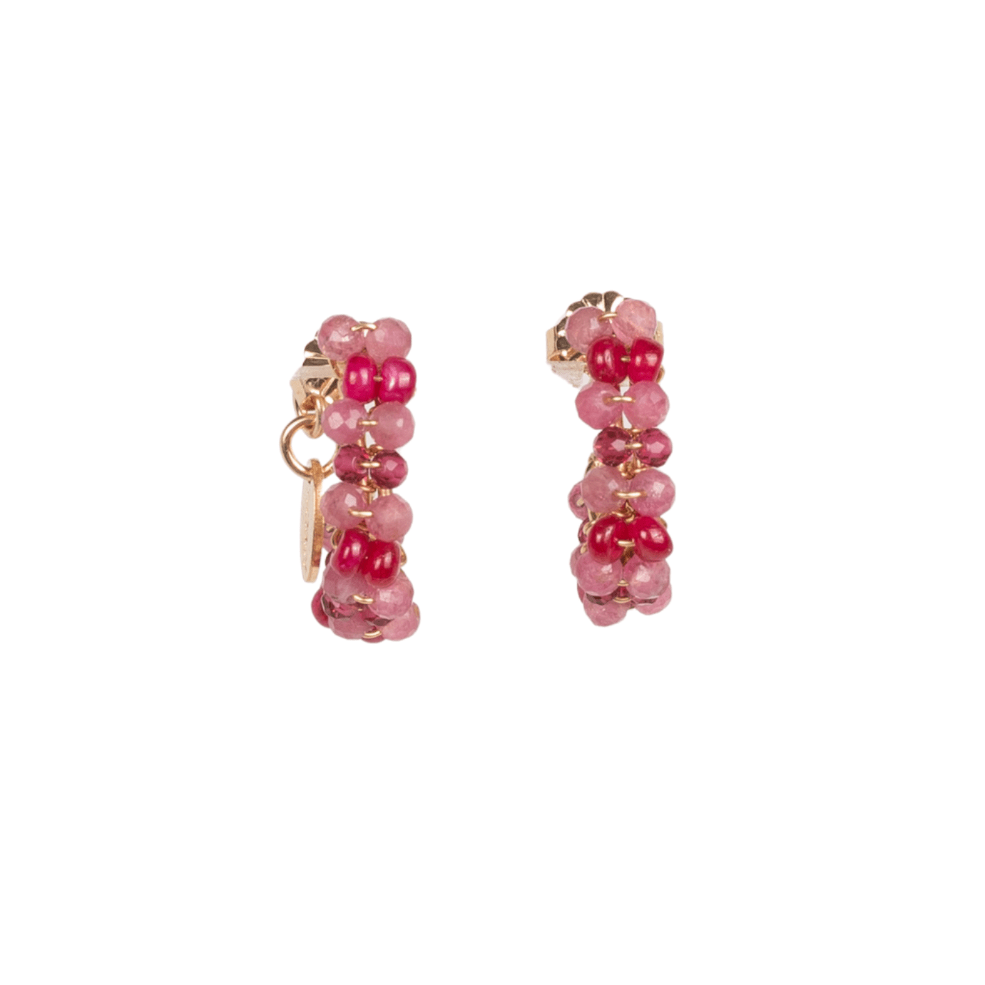 Cleopatra Earrings #1 (20mm) - Ruby & Rose Tourmaline Earrings TARBAY