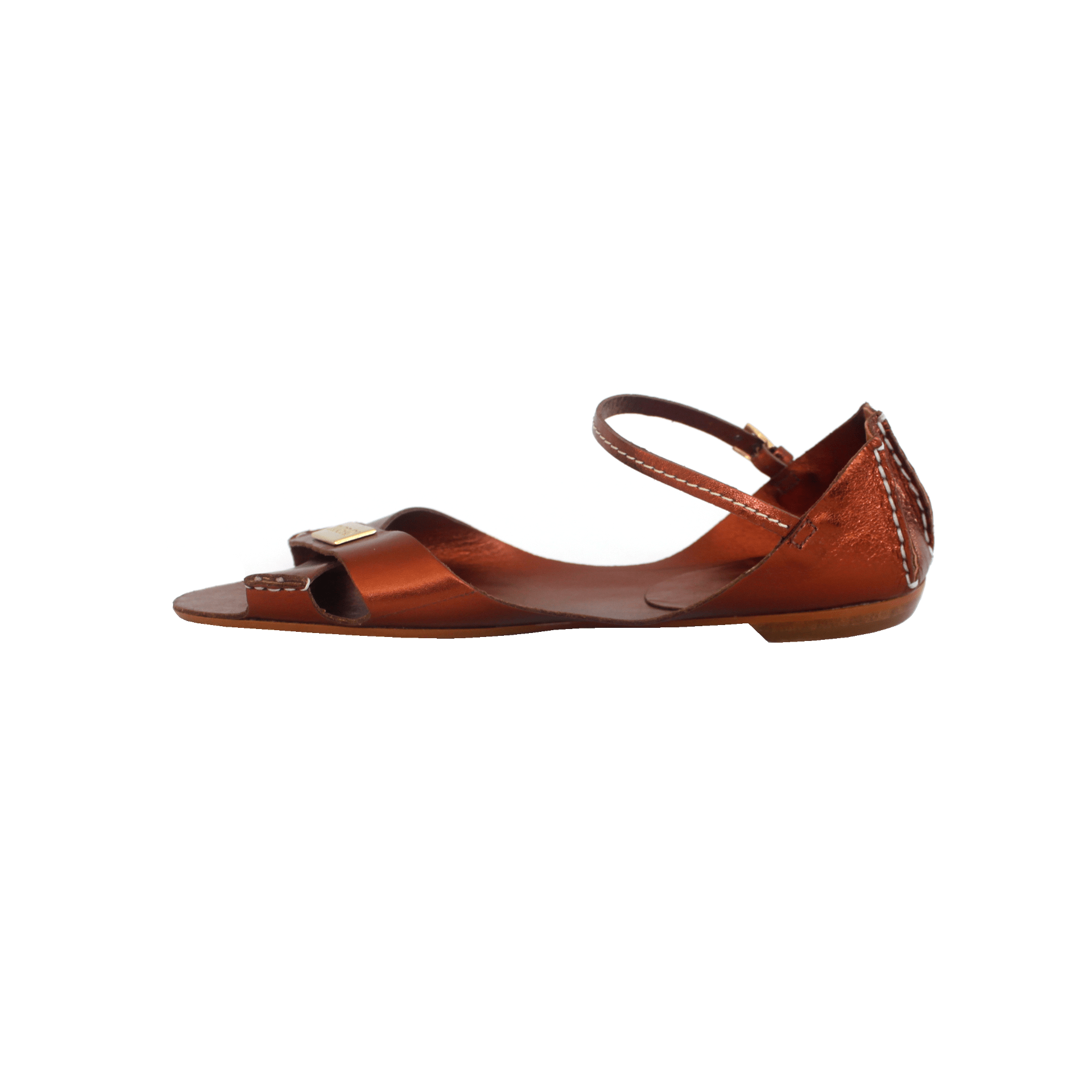 Tajali Leather Sandals - Metallic Bronze Tajali Flats FW25