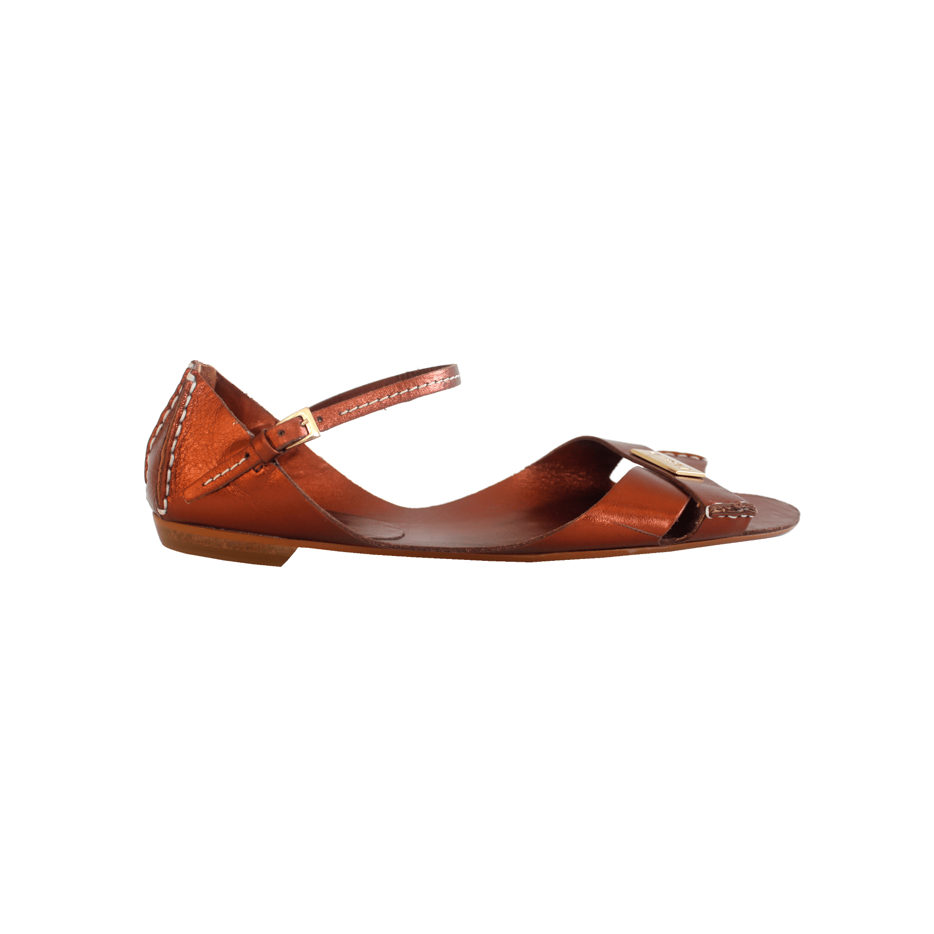 Tajali Leather Sandals - Metallic Bronze Tajali Flats FW25
