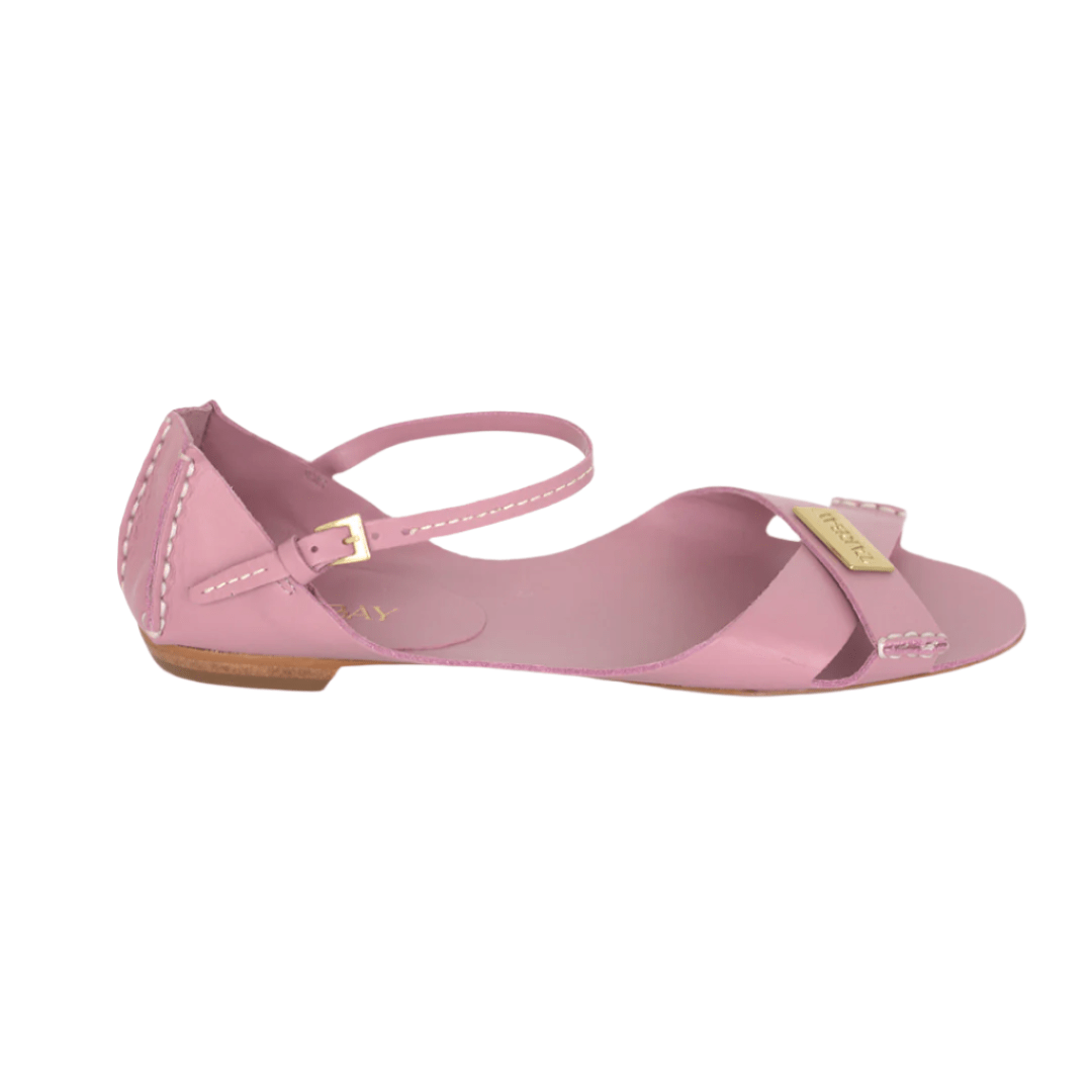 Tajali Leather Sandals - Lavender Tajali Flats TARBAY