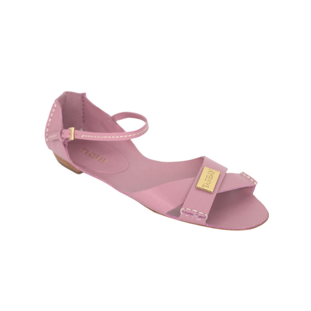 Tajali Leather Sandals - Lavender Tajali Flats TARBAY
