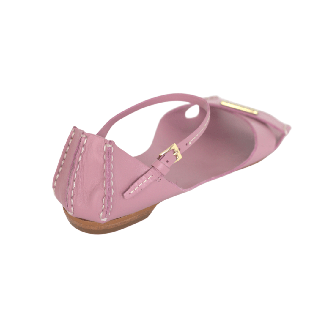 Tajali Leather Sandals - Lavender Tajali Flats TARBAY