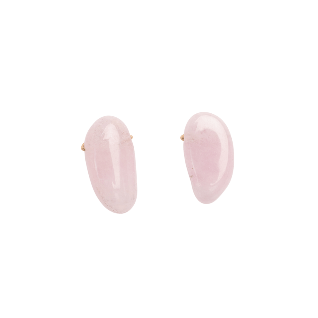 Dulce Earrings #1 (25mm) - Morganite & 14K Gold-Filled Earrings FW25