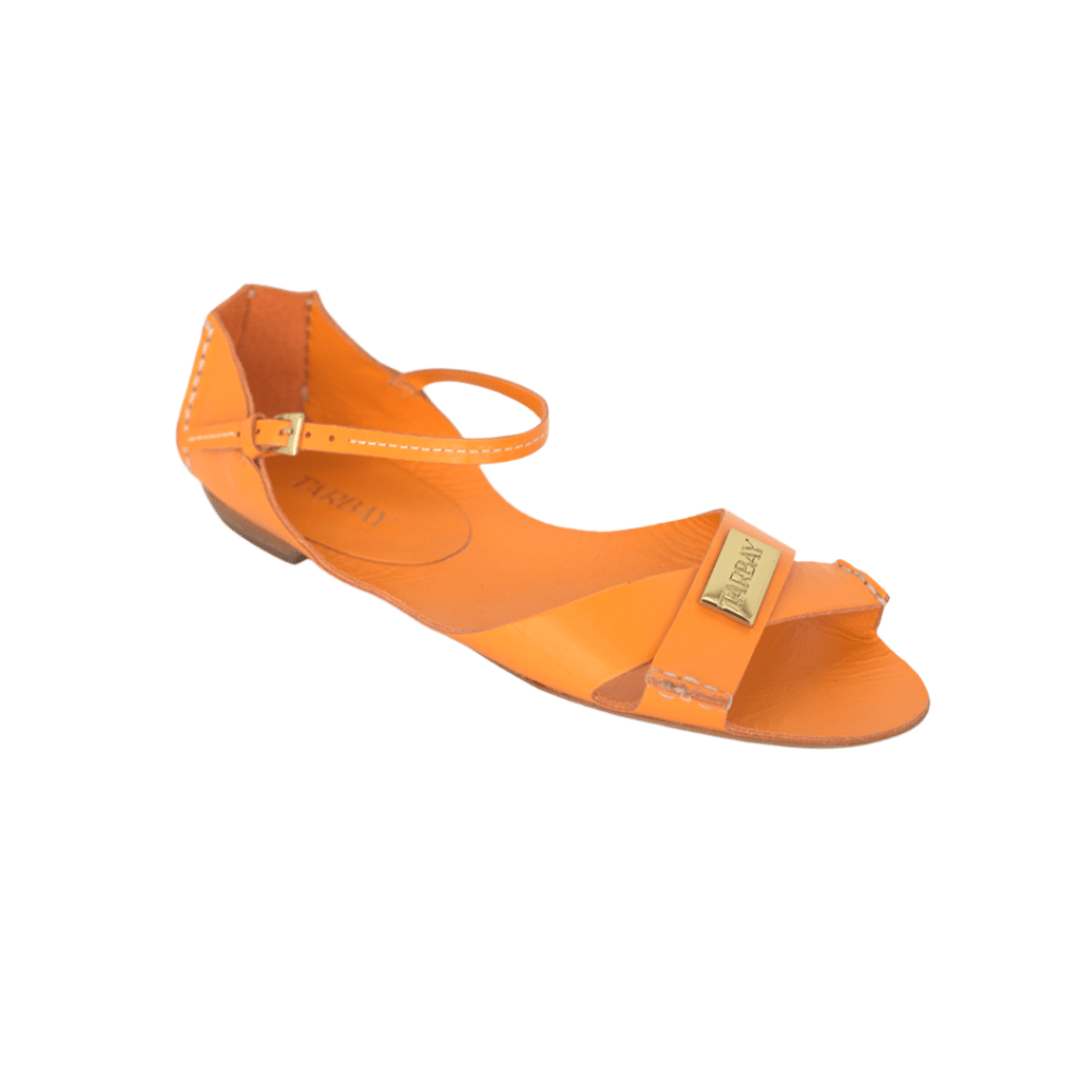 Tajali Leather Sandals - Sunset Tajali Flats TARBAY
