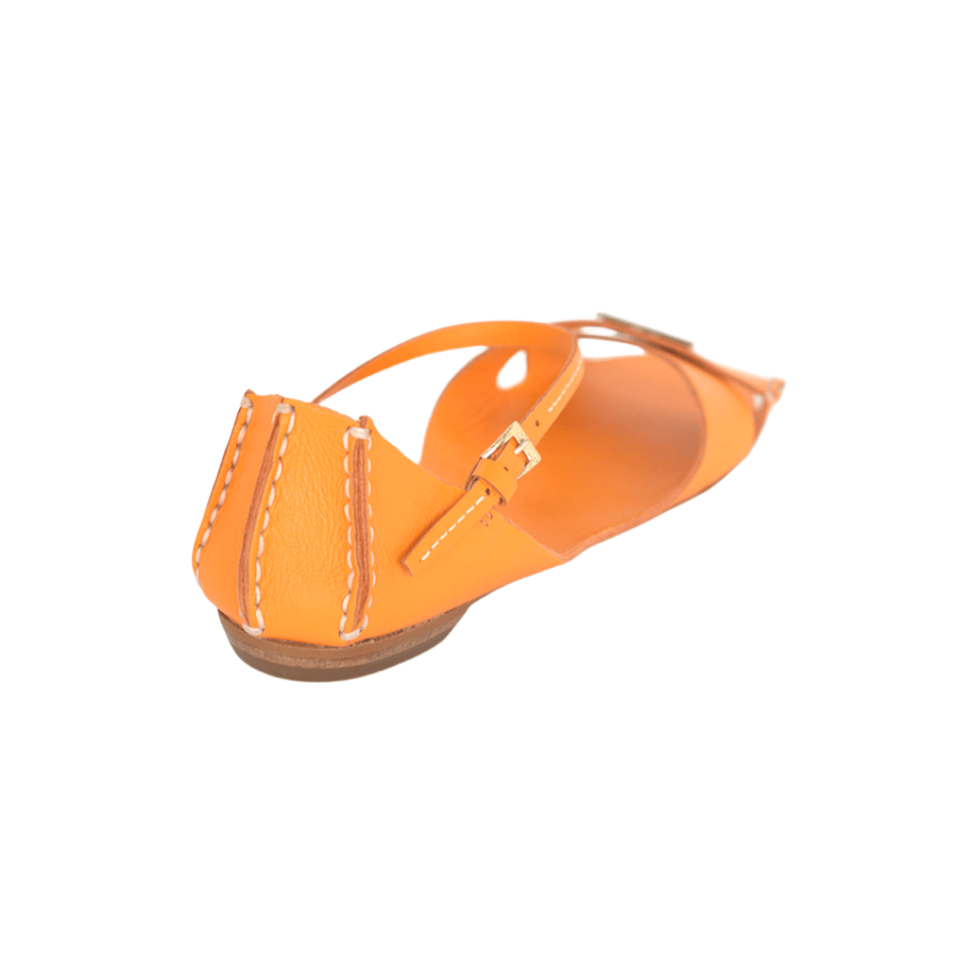 Tajali Leather Sandals - Sunset Tajali Flats TARBAY