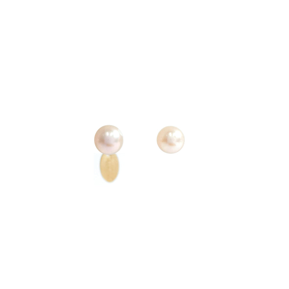 Classic Half-Round Pearl Earrings (9-10mm) - White Pearl Earrings TARBAY
