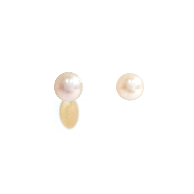 Classic Half-Round Pearl Earrings (9-10mm) - White Pearl Earrings CLASICOS