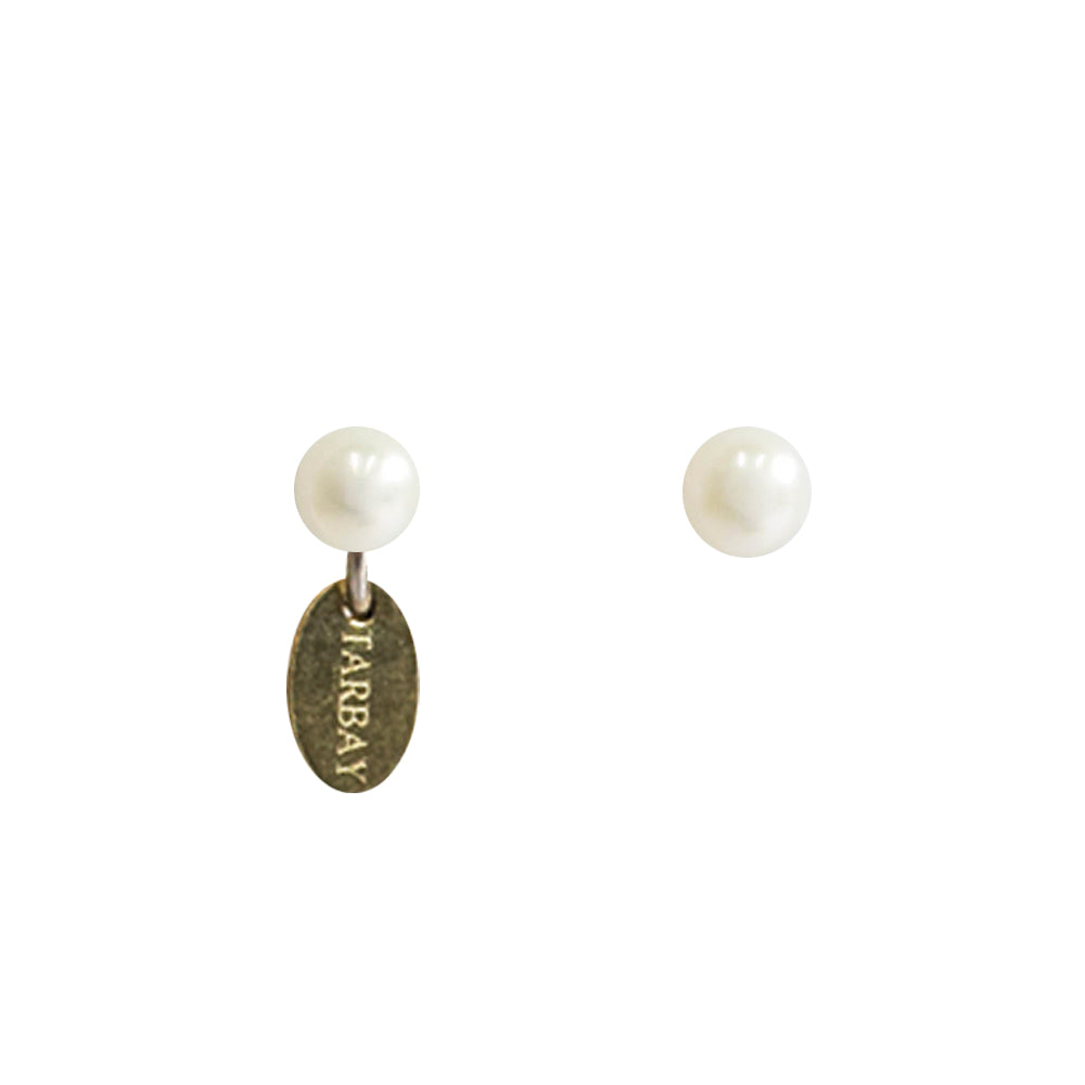 Classic Half-Round Pearl Earrings (7mm) - White Pearl Earrings TARBAY