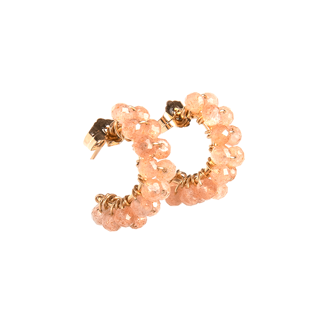 Cleopatra Hoop Earrings #1 (10mm) - Moon Stone Earrings CLASICOS