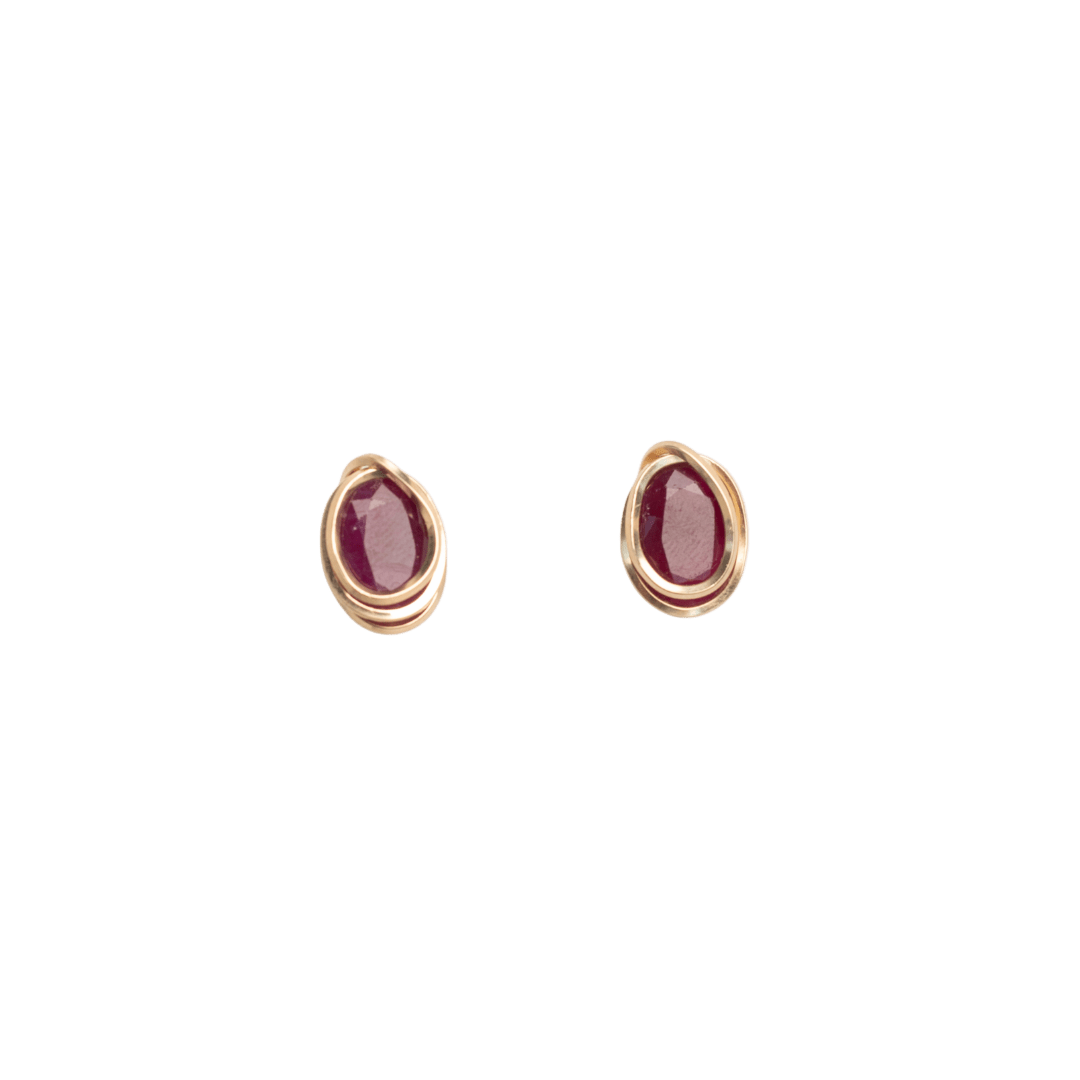 Carmencita Earrings #2 (20mm) - Ruby & 14K Gold-Filled Earrings FW25
