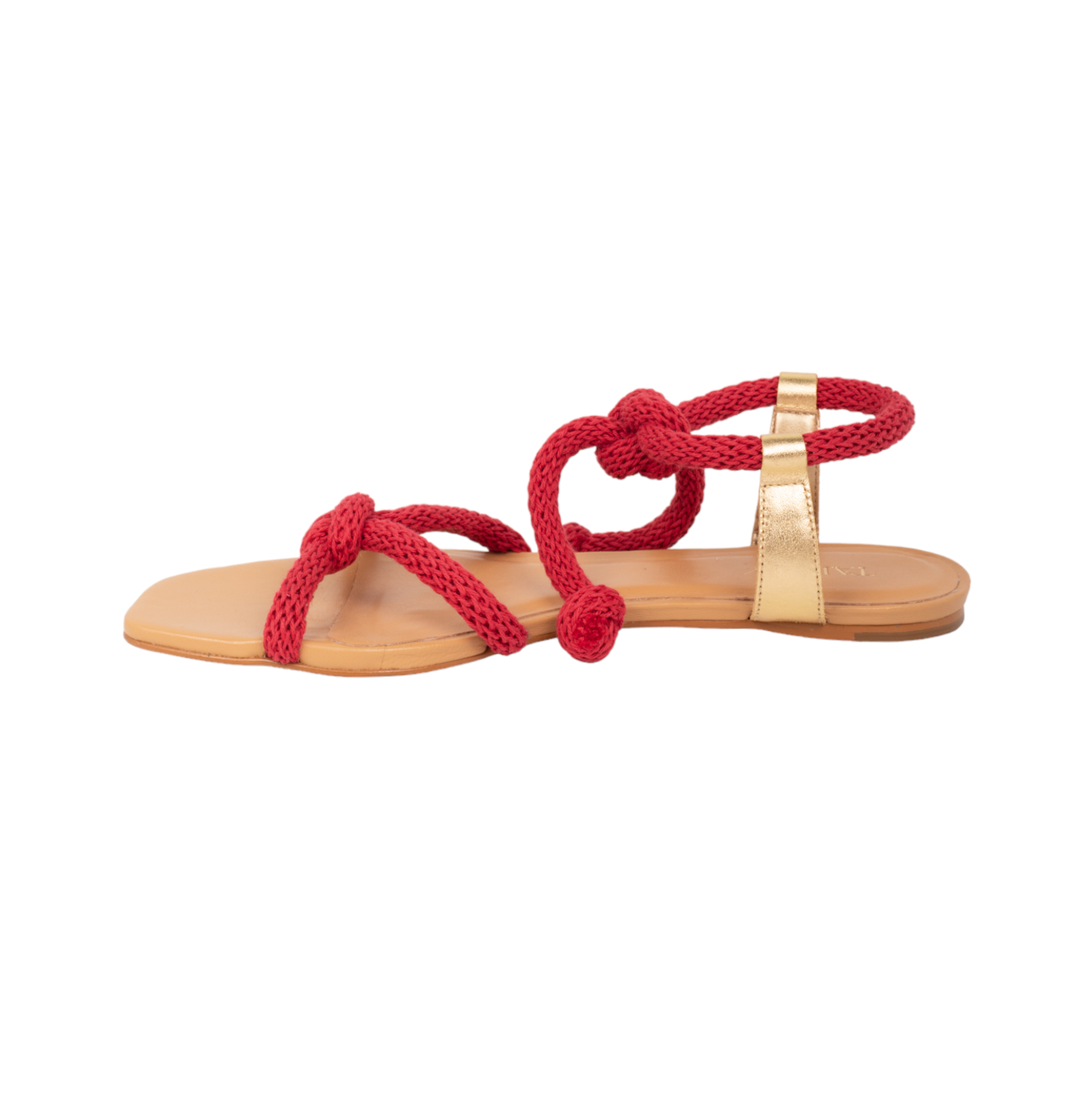 Caliza Flat Sandals - Red Flats TARBAY   