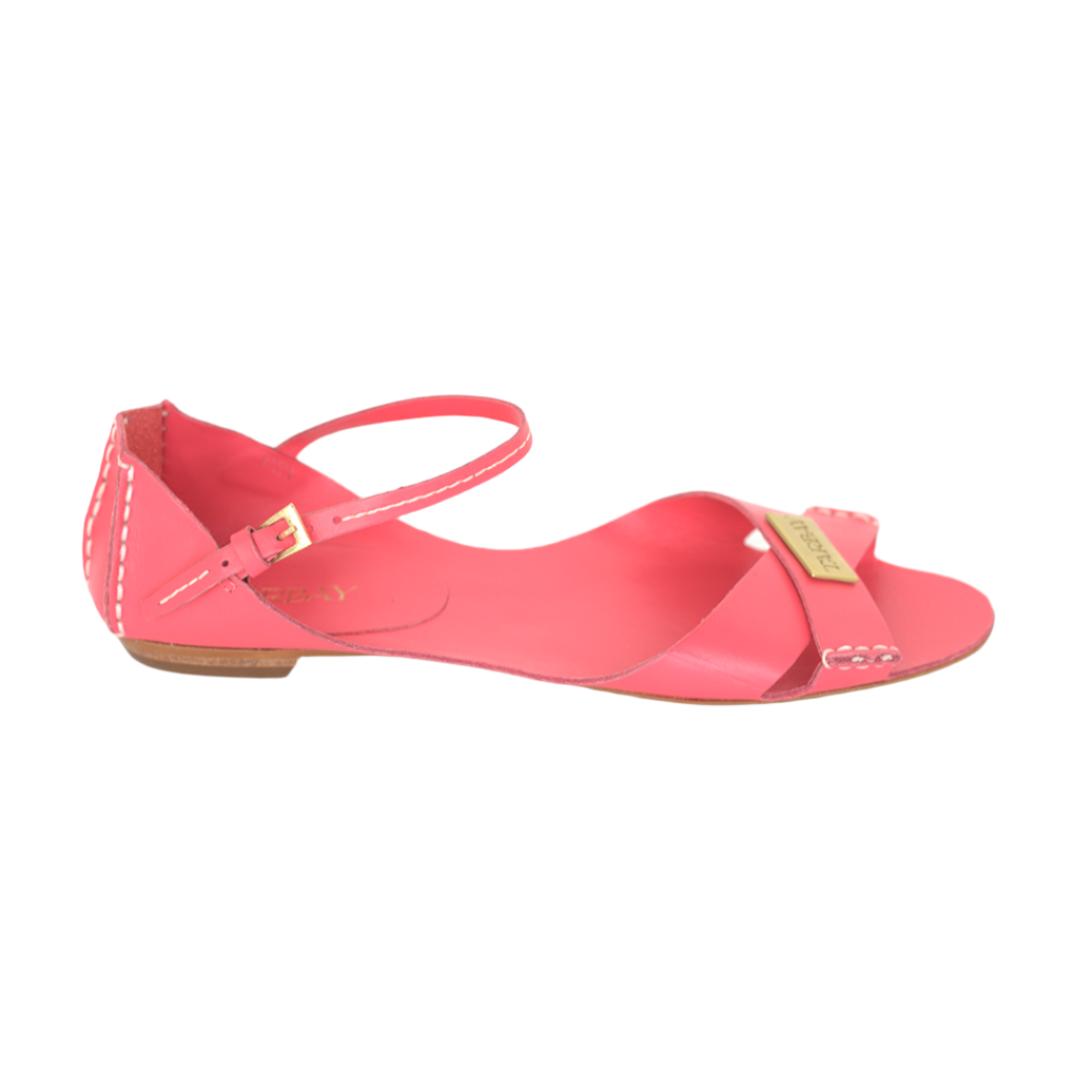 Tajali Leather Sandals - Bubblegum Tajali Flats TARBAY