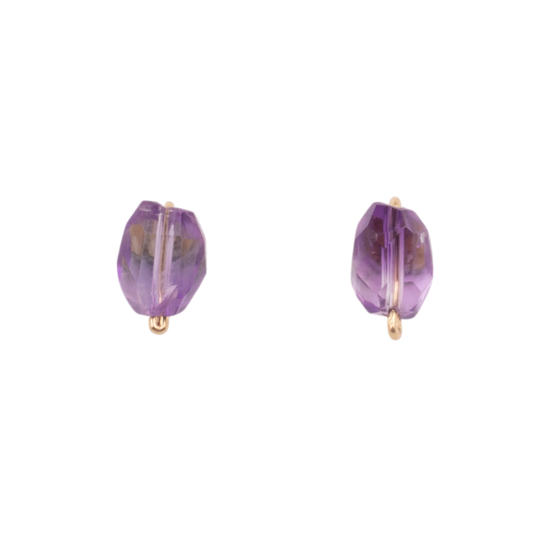 Solitario Earrings #3 (10mm) - Amethyst Earrings TARBAY
