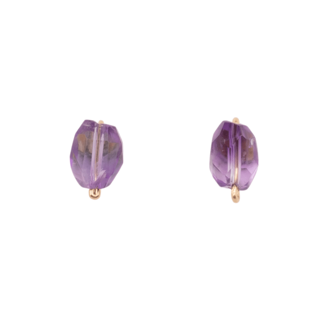 Solitario Earrings #3 (10mm) - Amethyst Earrings TARBAY