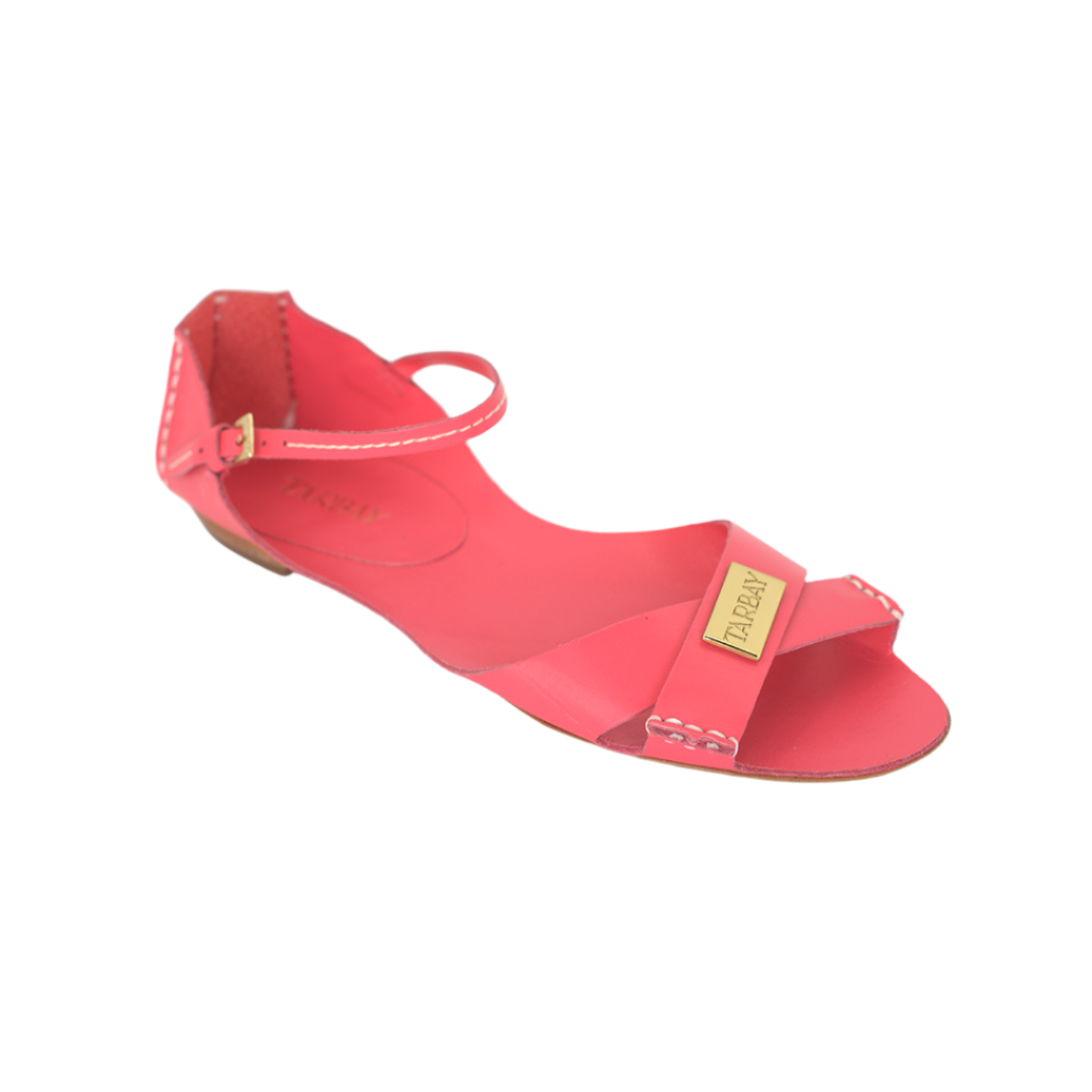 Tajali Leather Sandals - Bubblegum Tajali Flats TARBAY