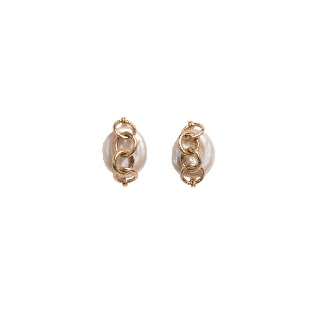 Oriana Earrings #1 (25mm) - Pearl Cay & 14K Gold-Filled Earrings FW25