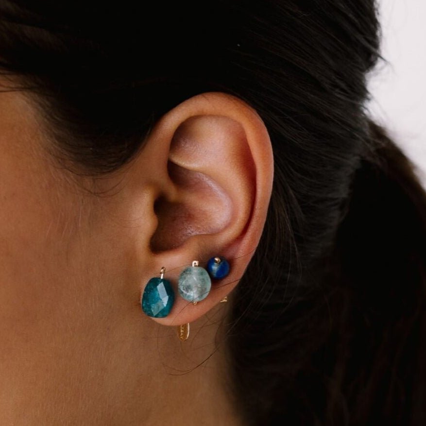 Solitario Earrings #3 (12mm) - Apatite Earrings TARBAY