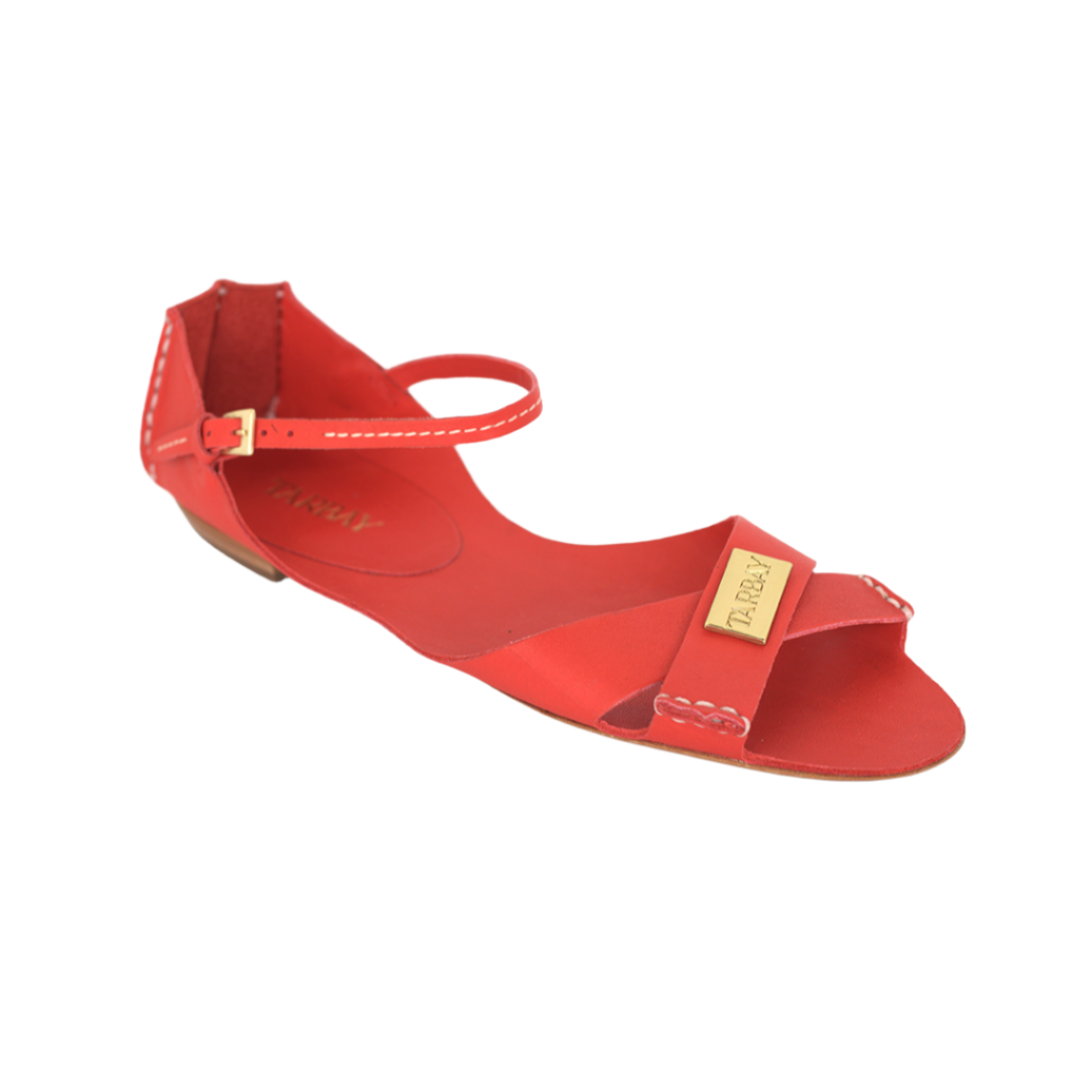 Tajali Leather Sandals - Vermelho Tajali Flats TARBAY