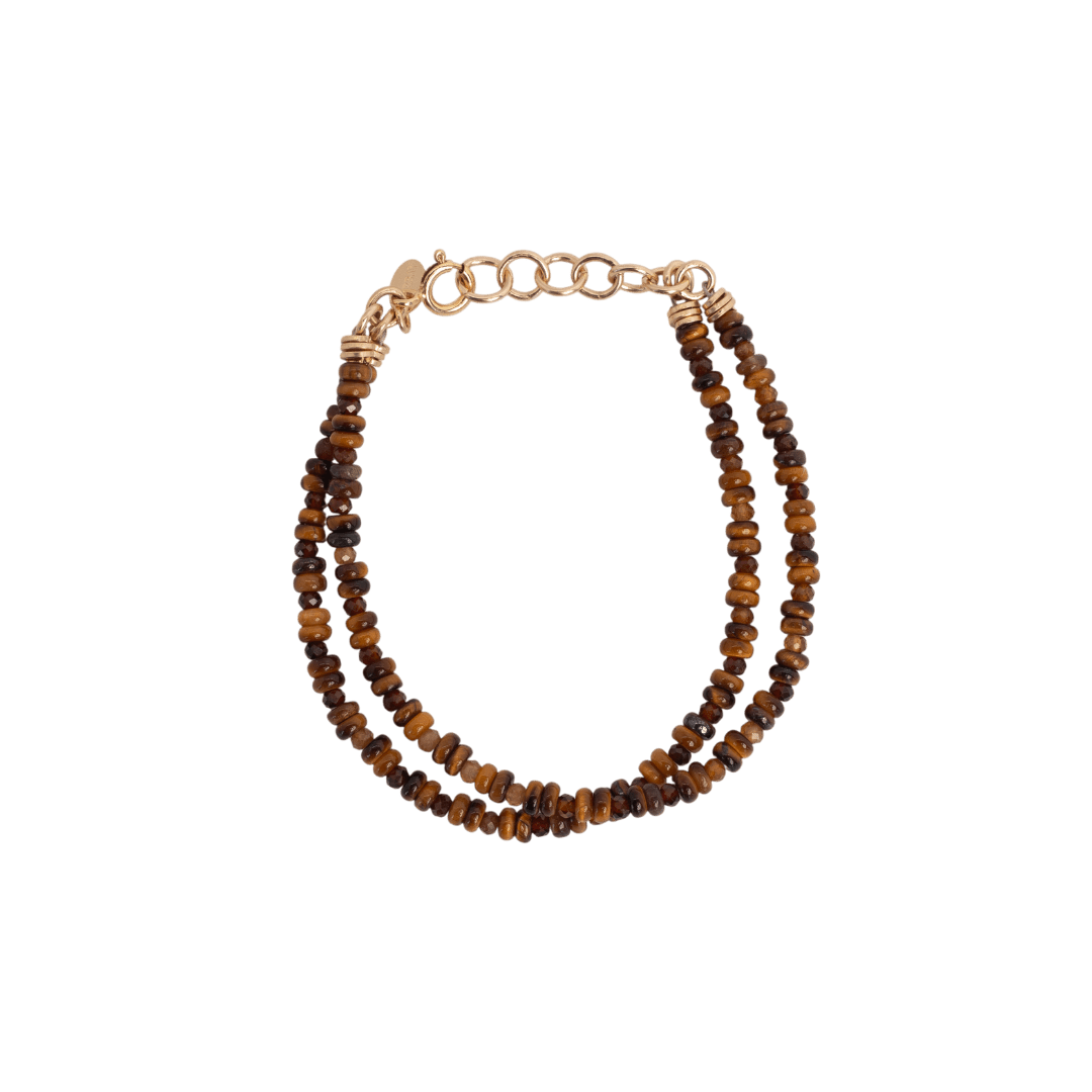 Melao Bracelet #1 - Garnet, Tiger's Eye & 14K Gold-Filled Bracelets FW25