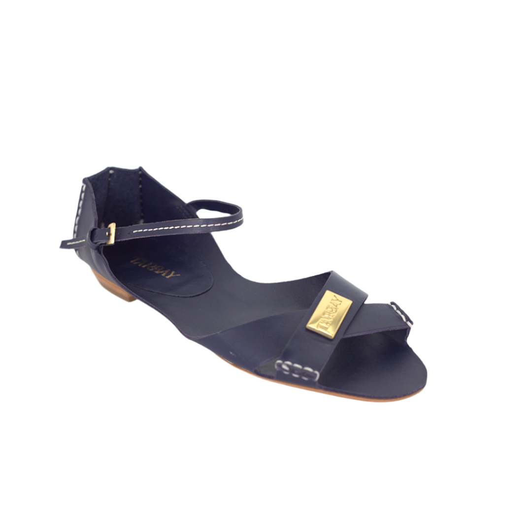 Tajali Leather Sandals - Midnight Tajali Flats TARBAY