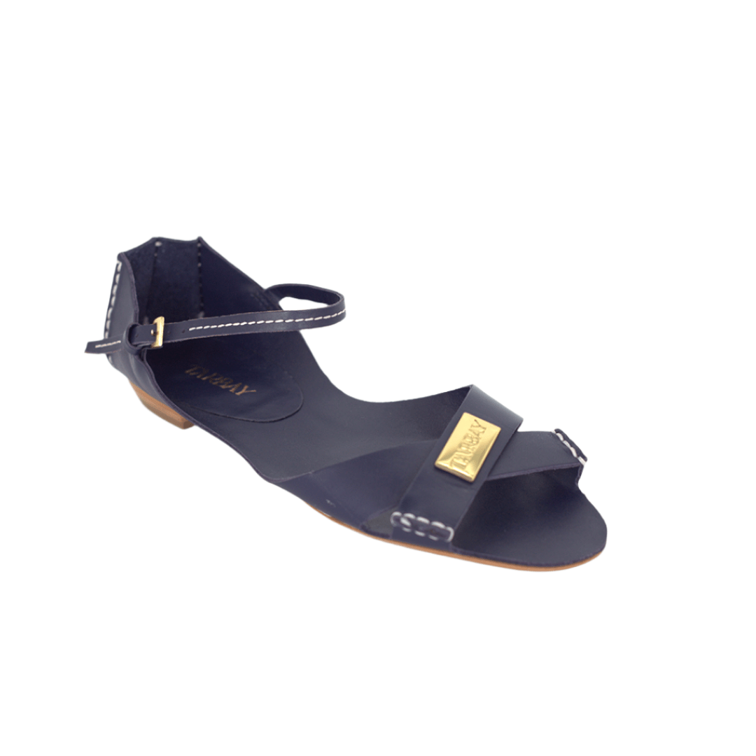 Tajali Leather Sandals - Midnight Tajali Flats TARBAY