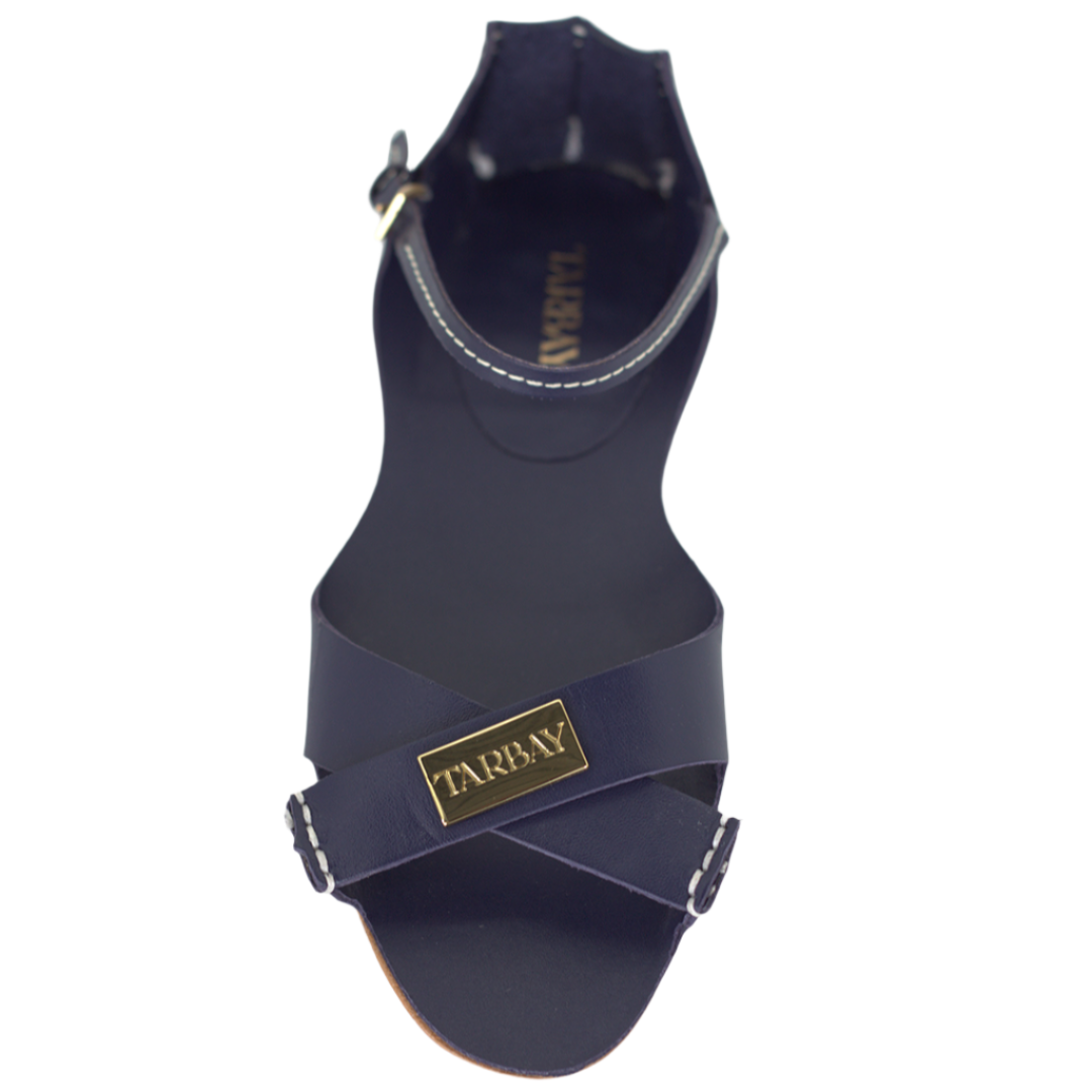 Tajali Leather Sandals - Midnight Tajali Flats TARBAY