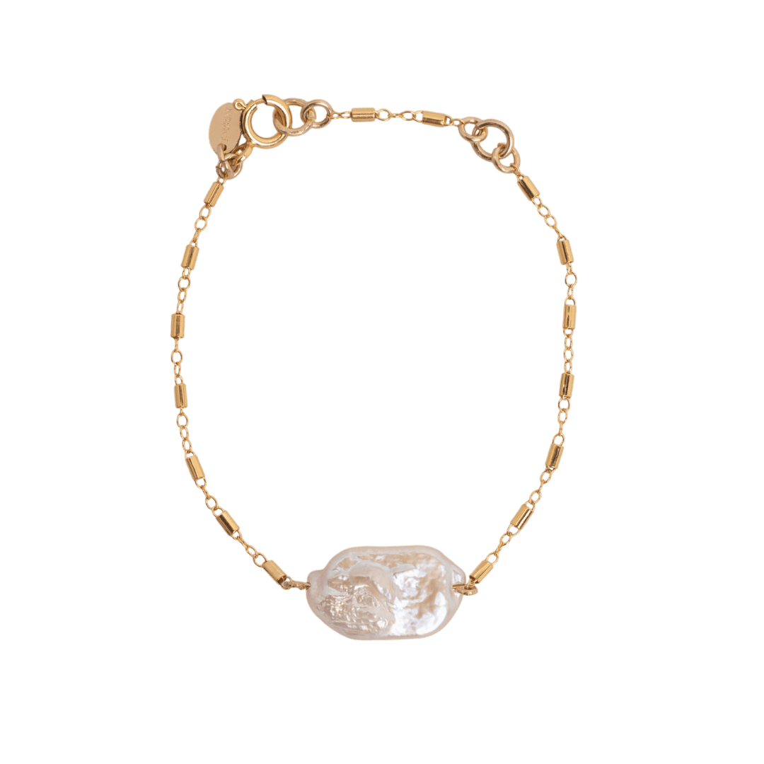 Keshi Bracelet #1 - Salmon Pearl & 14K Gold-Filled Bracelets FW25