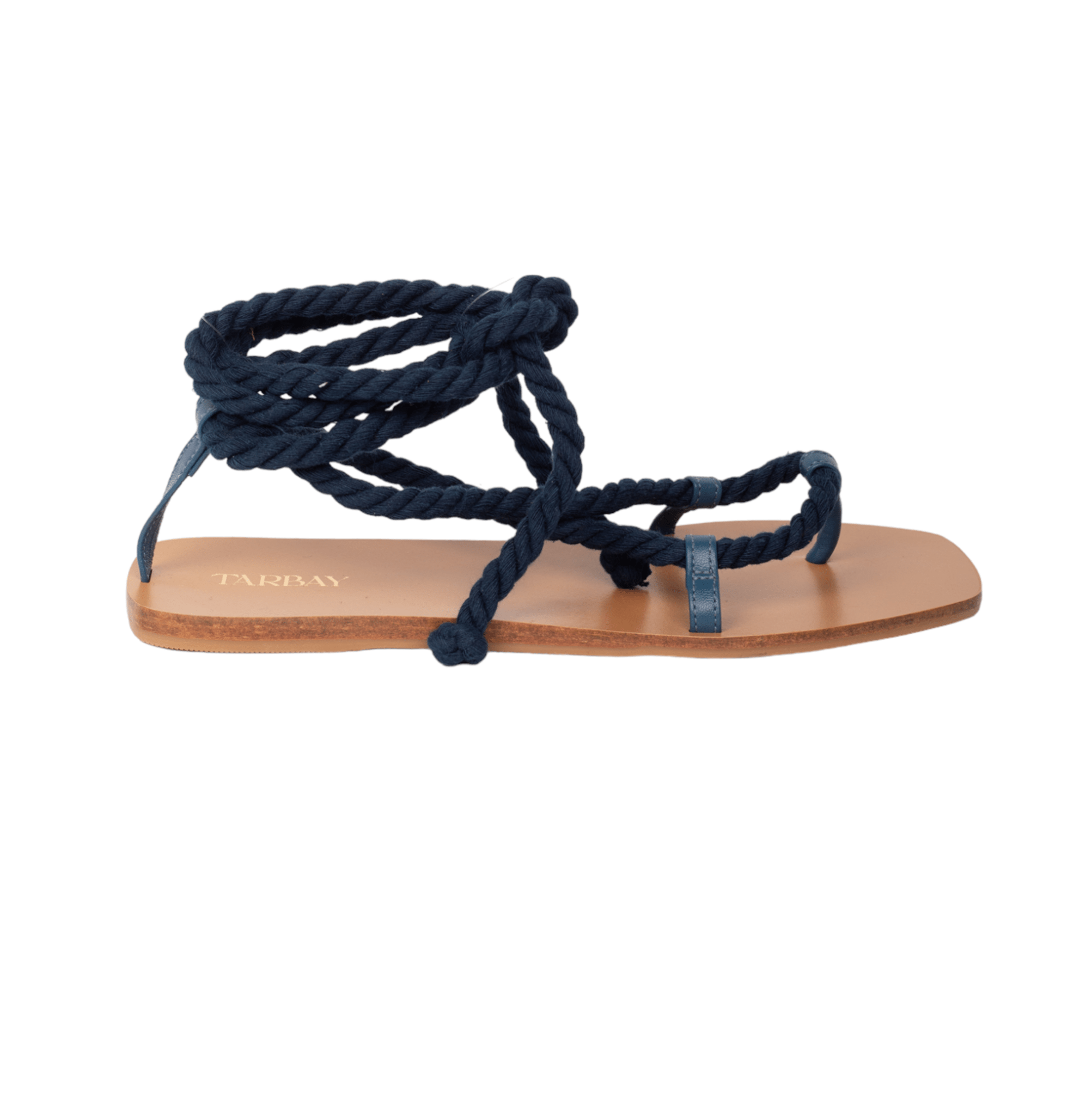 Navy Blue Arenisca Flats Sandals