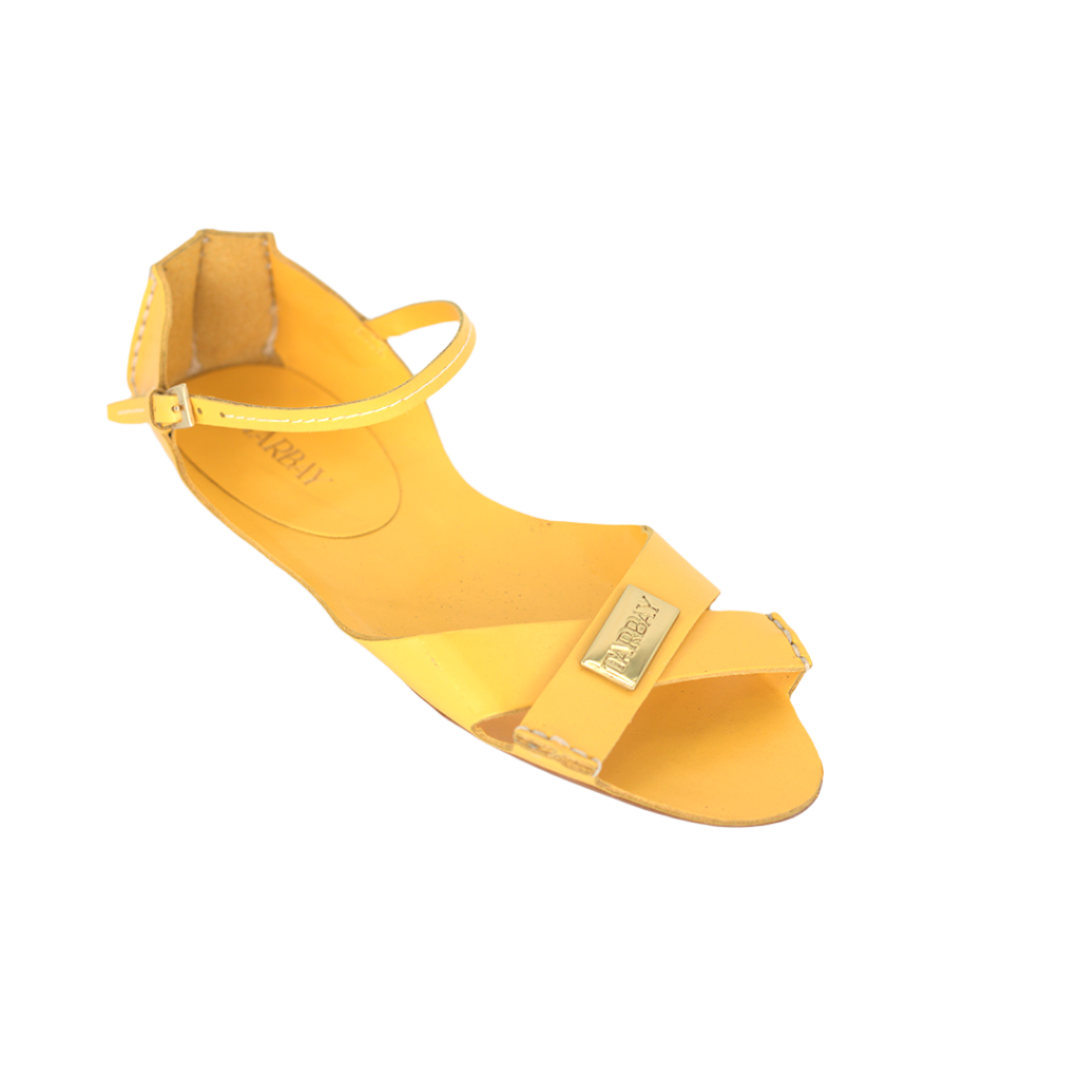 Tajali Leather Sandals - Canary Tajali Flats TARBAY