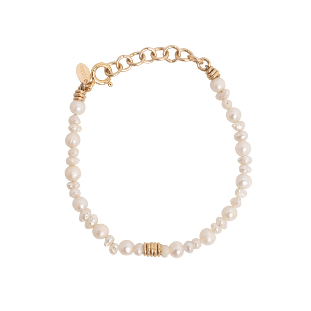 Diana Bracelet #1 - White Pearl & 14K Gold-Filled Bracelets FW25