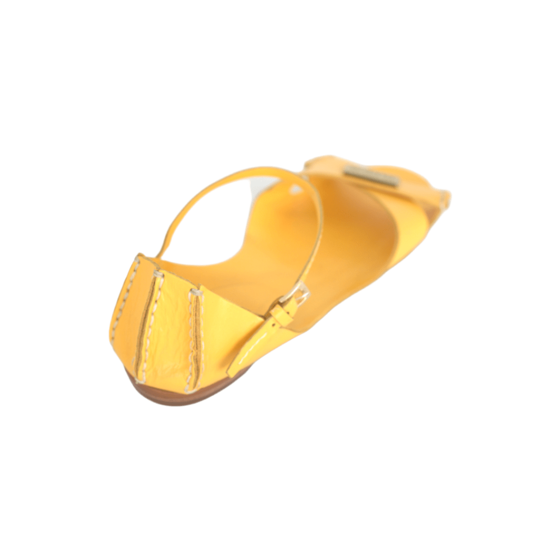 Tajali Leather Sandals - Canary Tajali Flats TARBAY