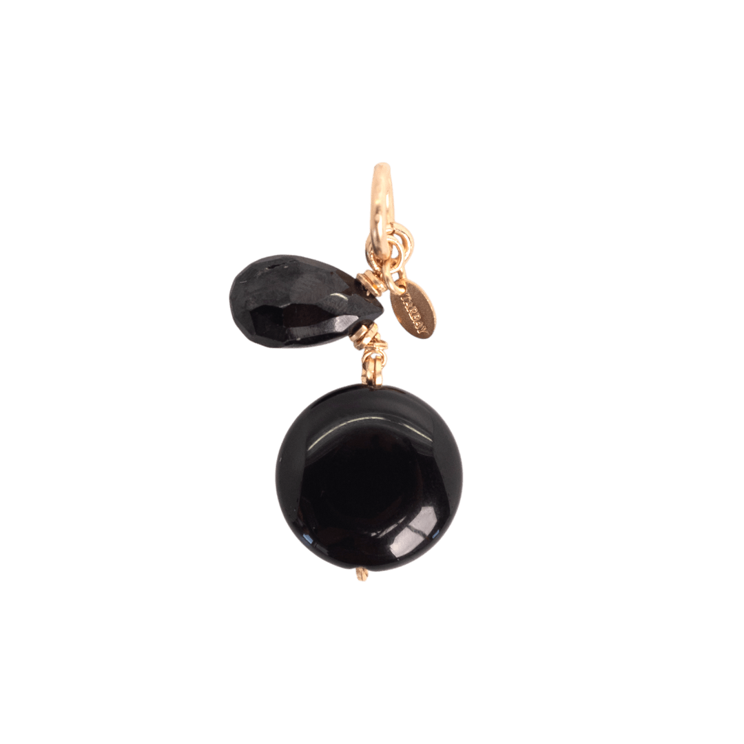 Prudencia Charm #1 (50mm) - Black Spinel, Black Agate & 14K Gold-Filled Charms FW25