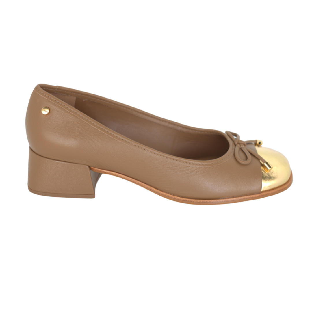 Catalina Block-Heel Ballet Pumps - Peanut Heels TARBAY