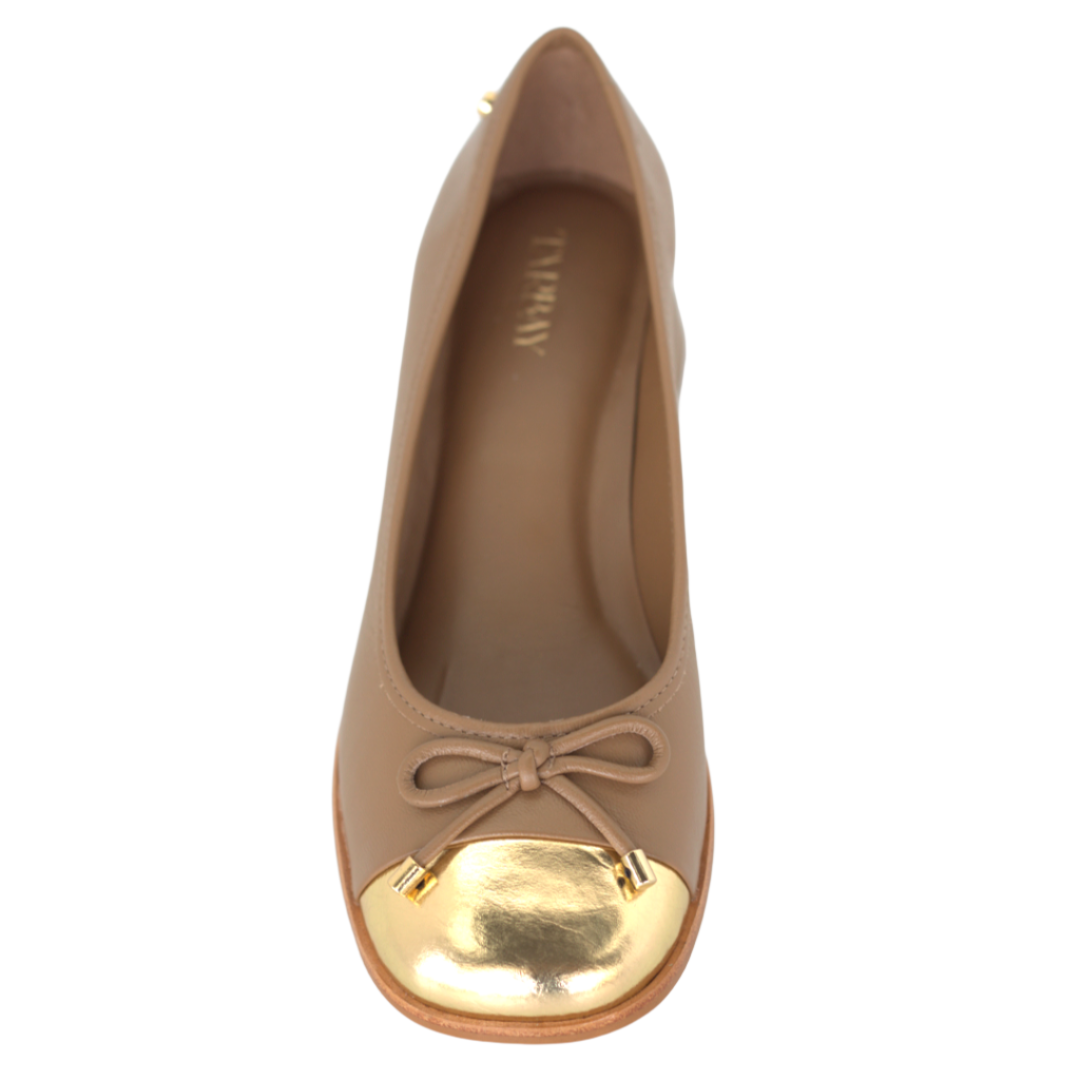 Catalina Block-Heel Ballet Pumps - Peanut Heels FW25