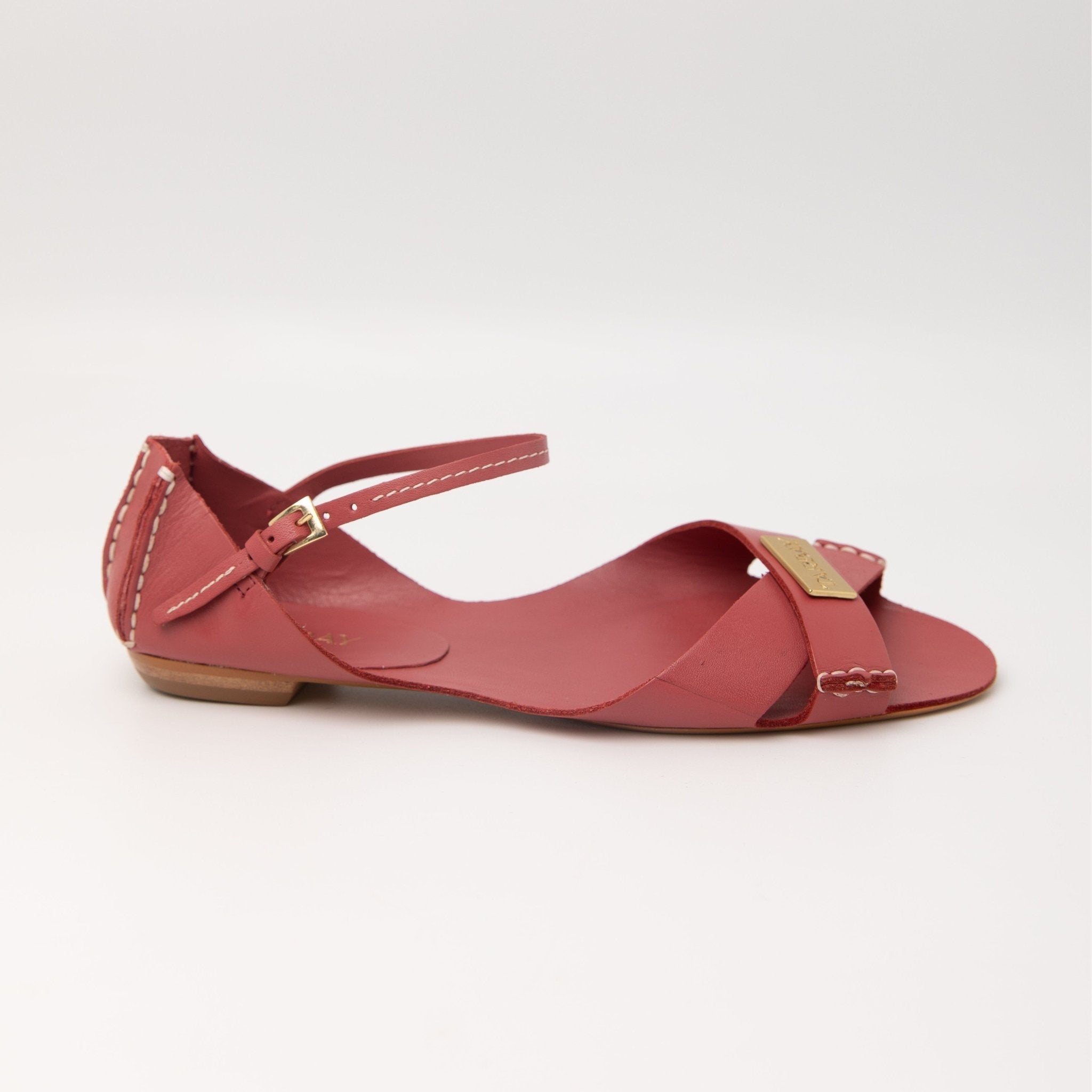 Tajali Leather Sandals - Berry Tajali Flats FW25