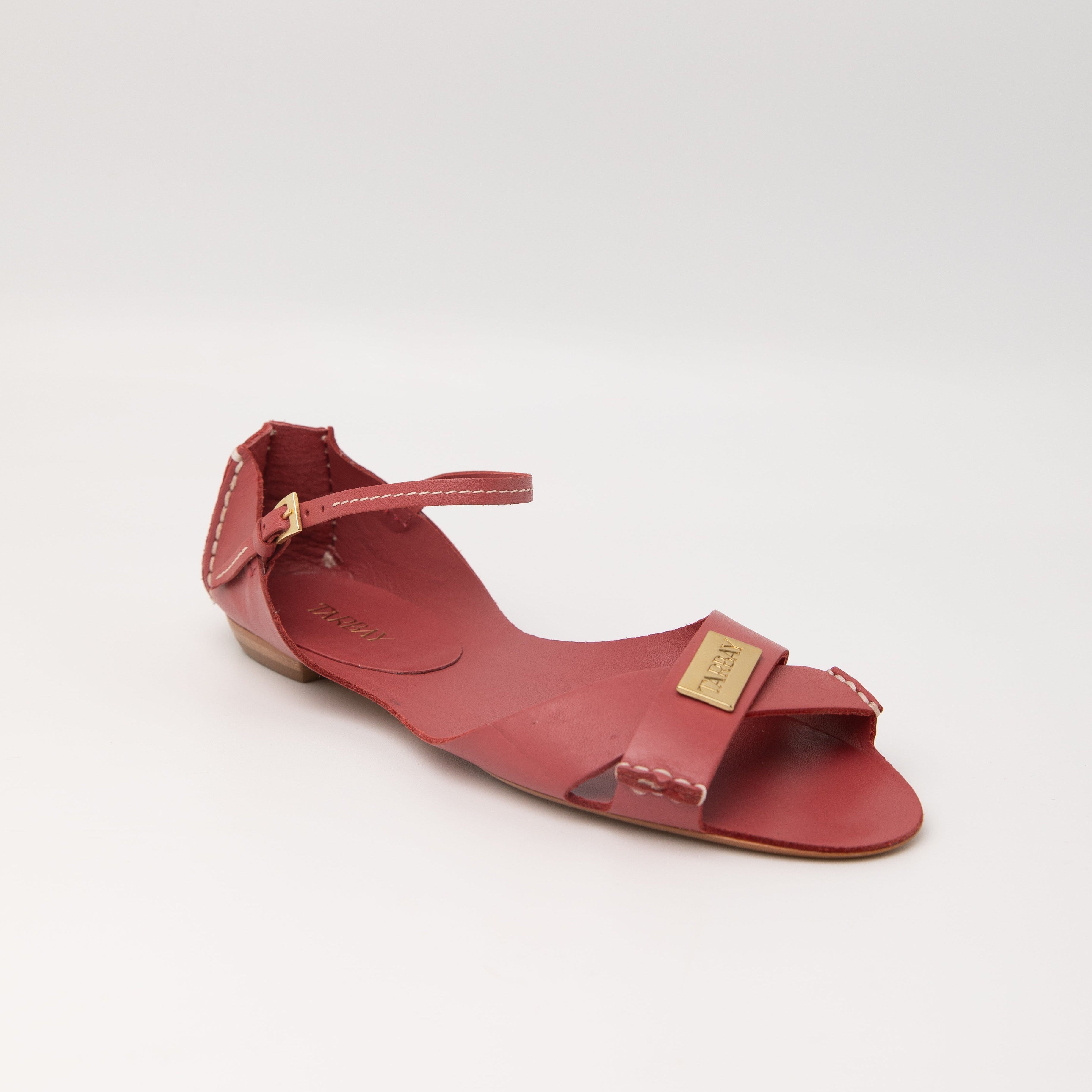 Tajali Leather Sandals - Berry