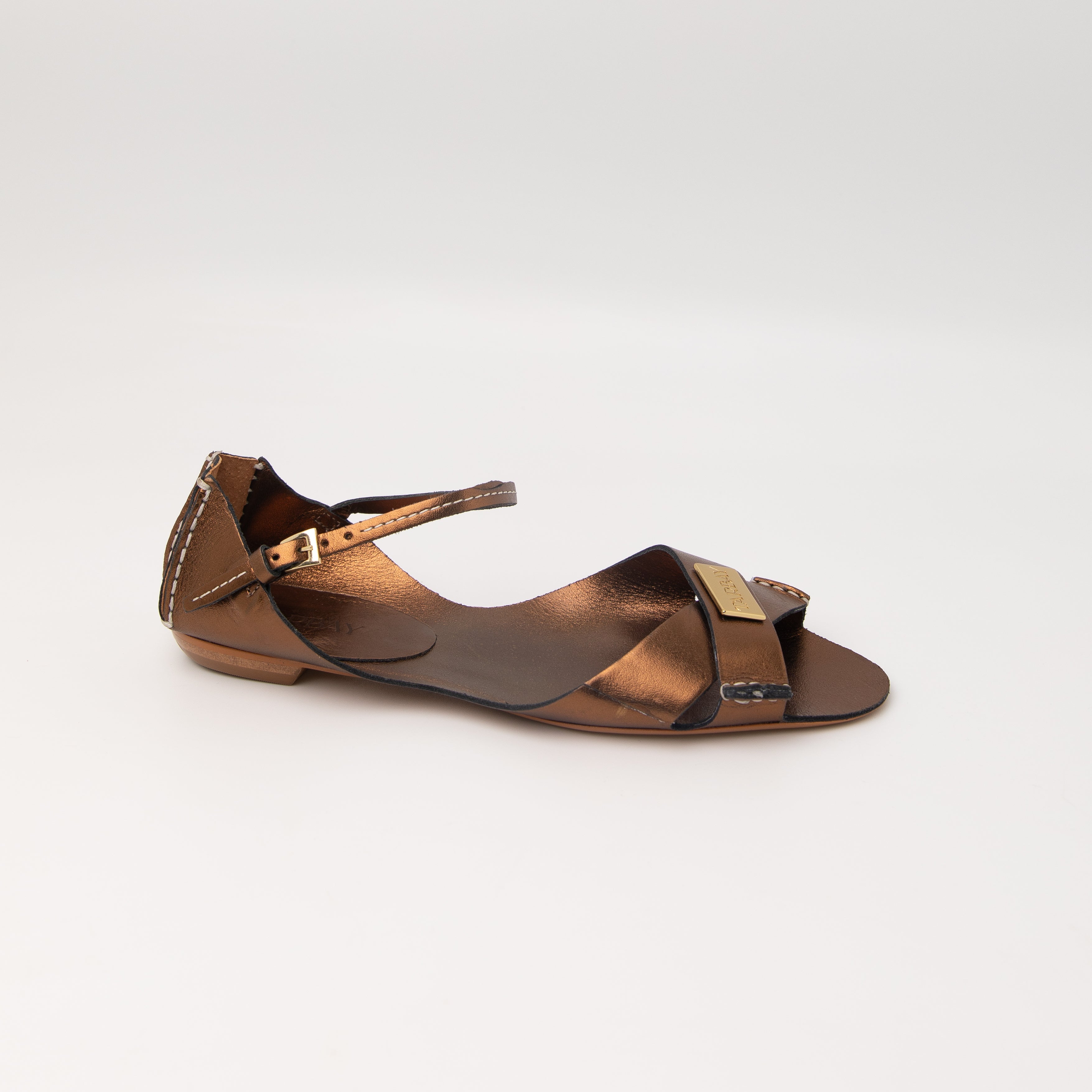 Tajali Leather Sandals - Metallic Bronze