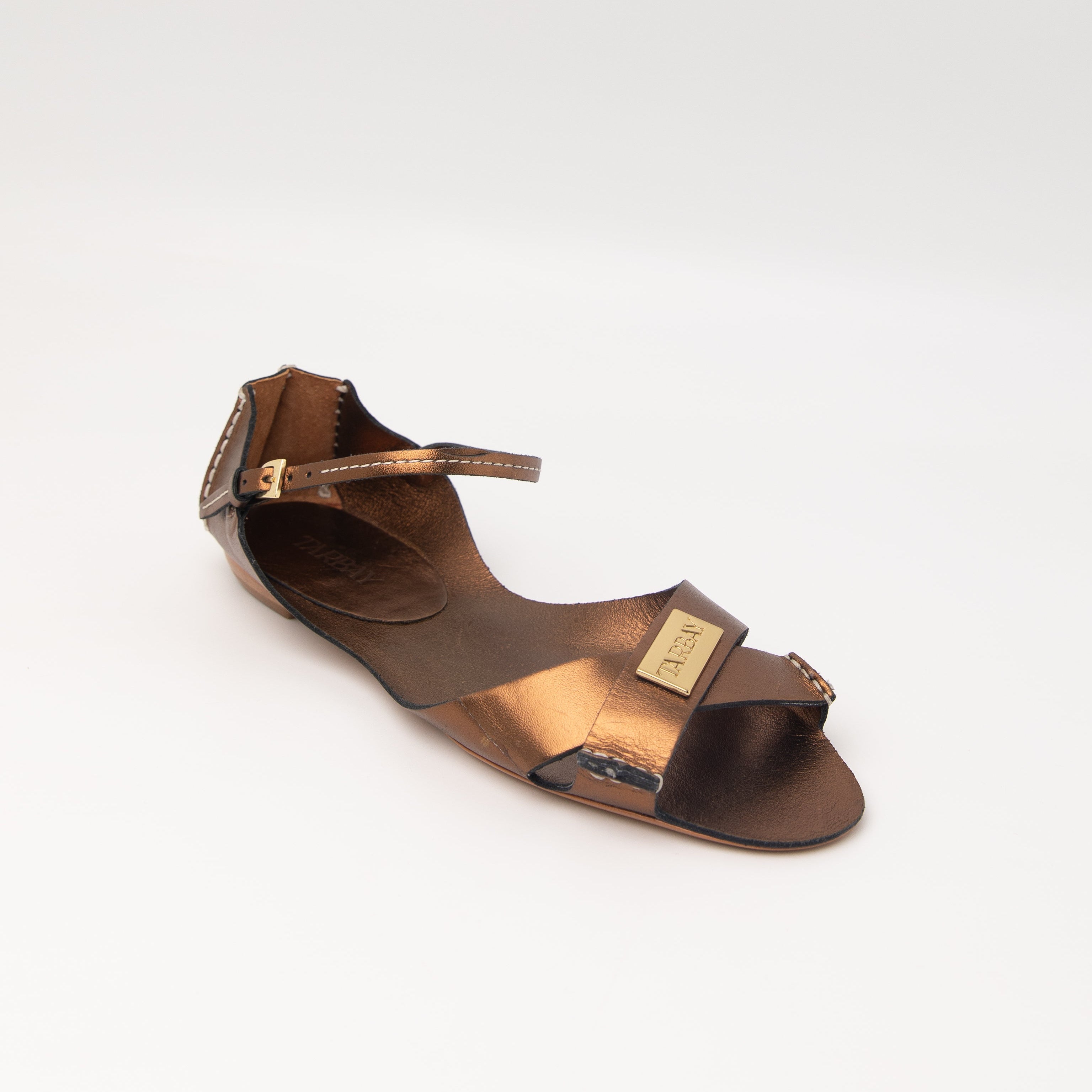 Tajali Leather Sandals - Metallic Bronze