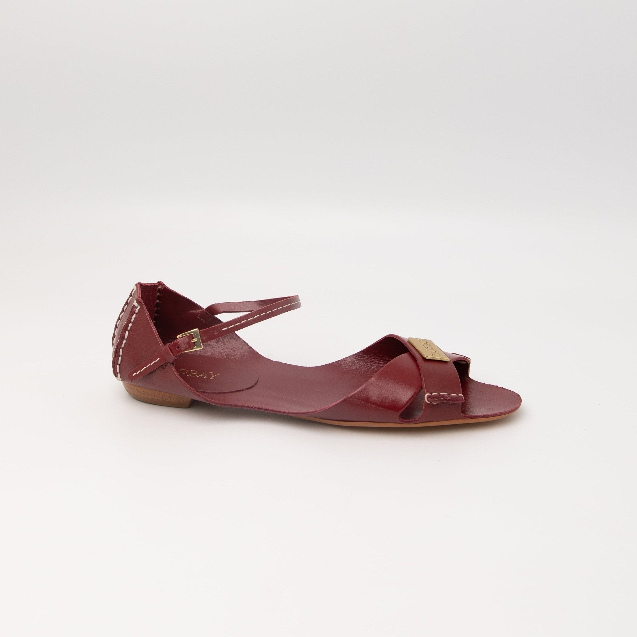 Tajali Leather Sandals - Merlot Tajali Flats FW25