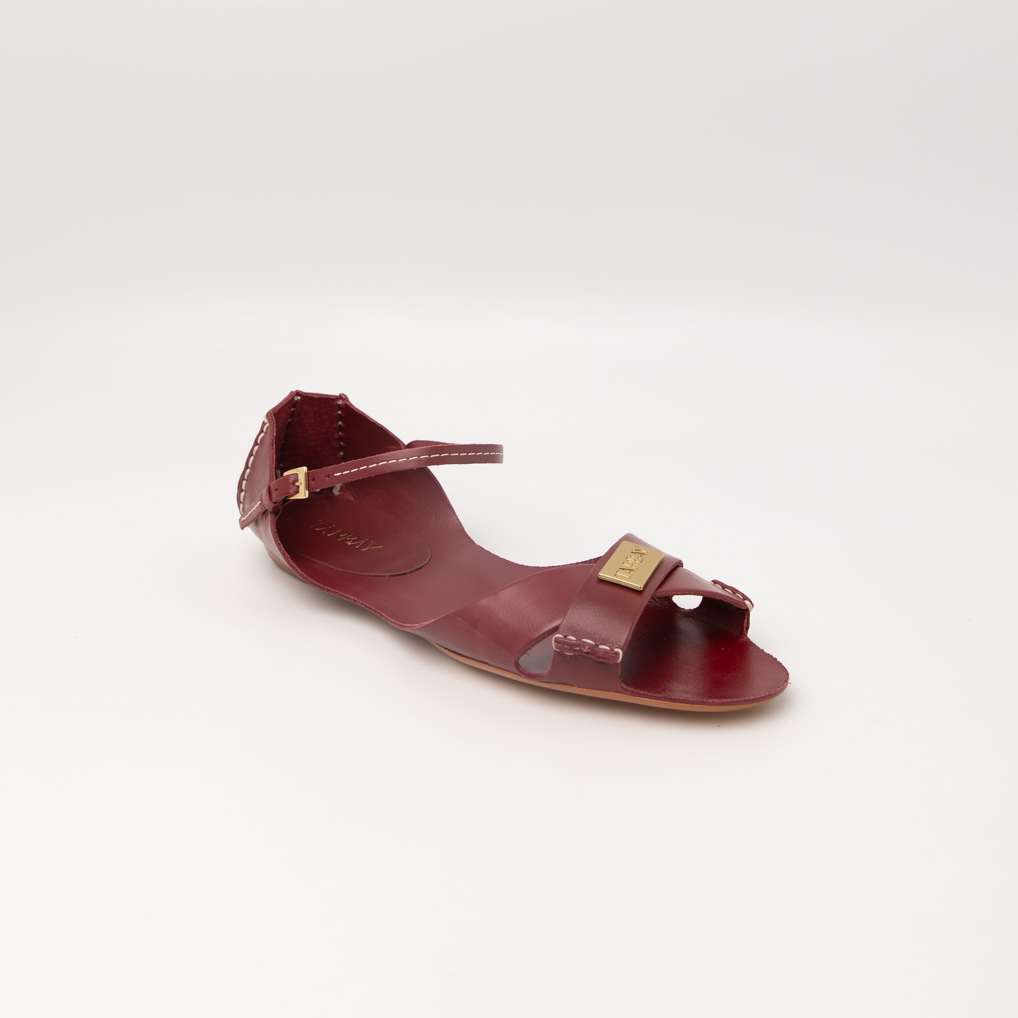 Tajali Leather Sandals - Merlot