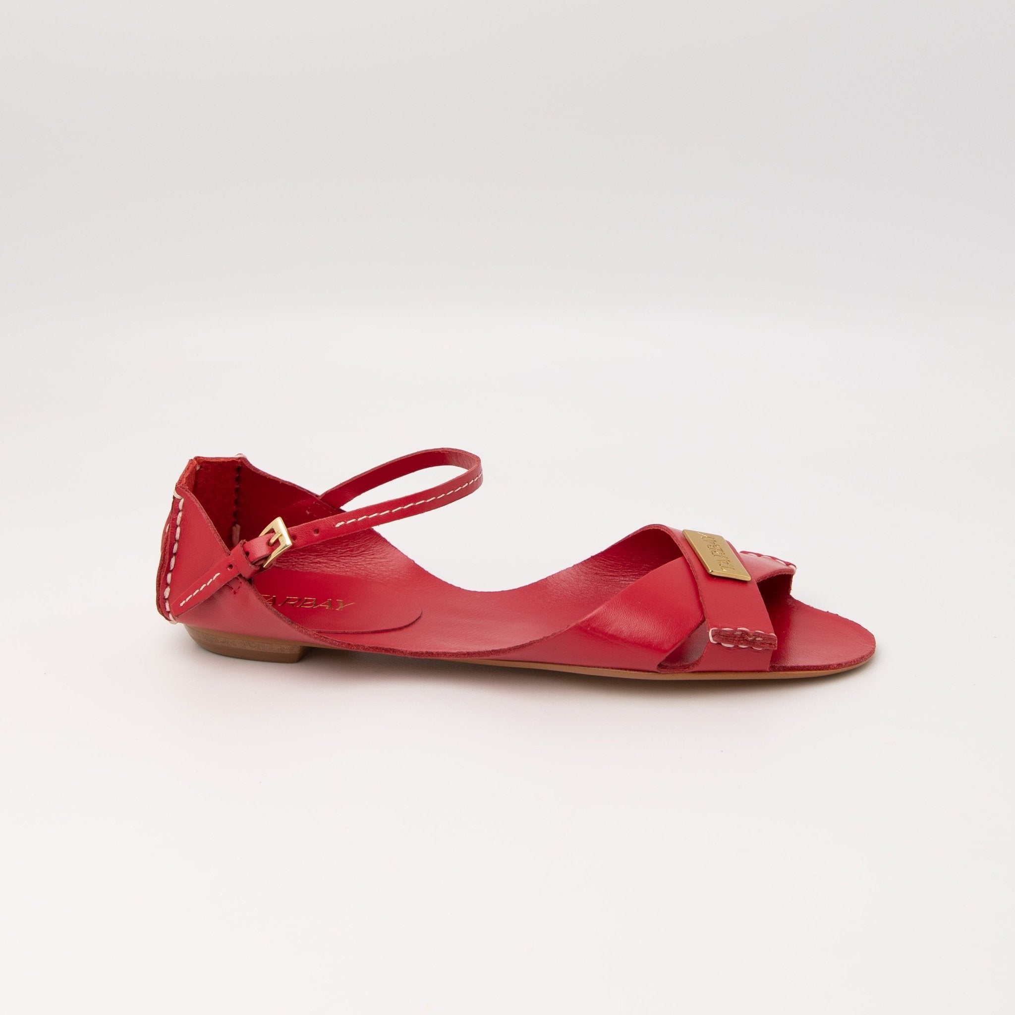 Tajali Leather Sandals - Rosso Tajali Flats FW25