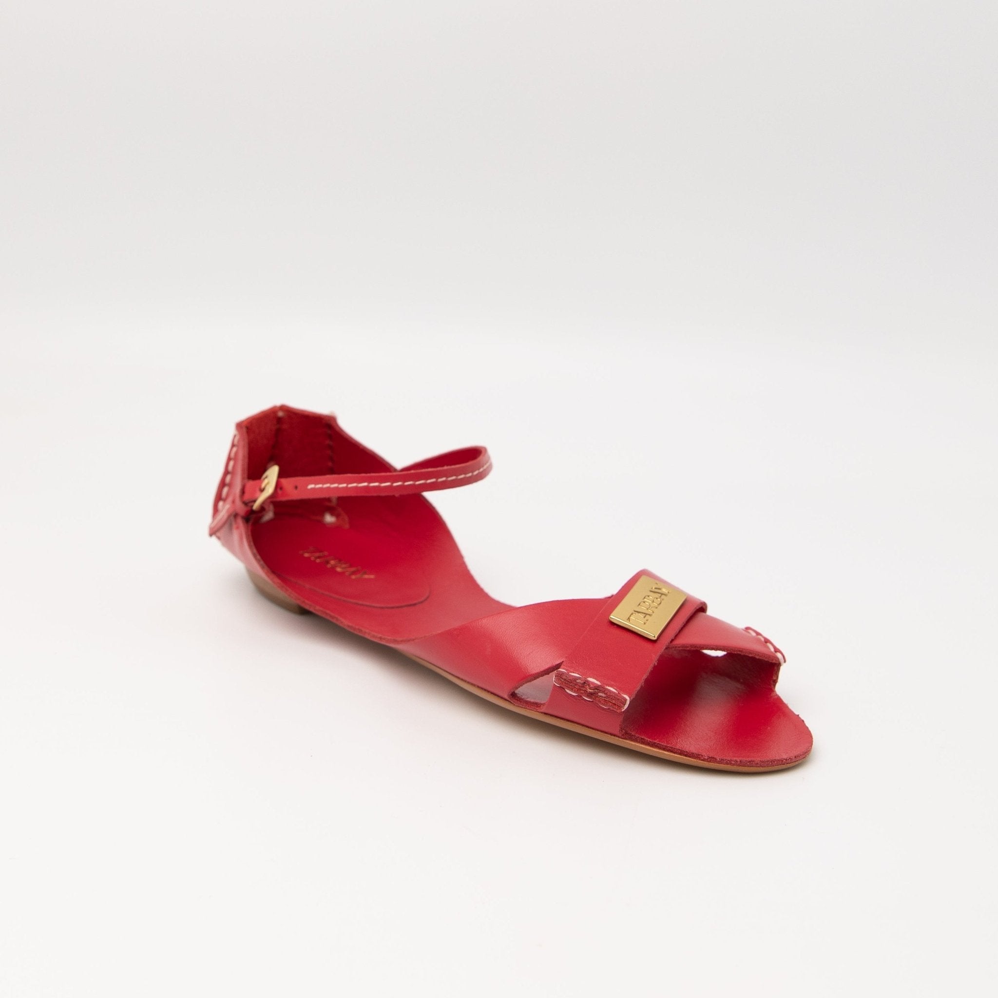 Tajali Leather Sandals - Rosso Tajali Flats FW25