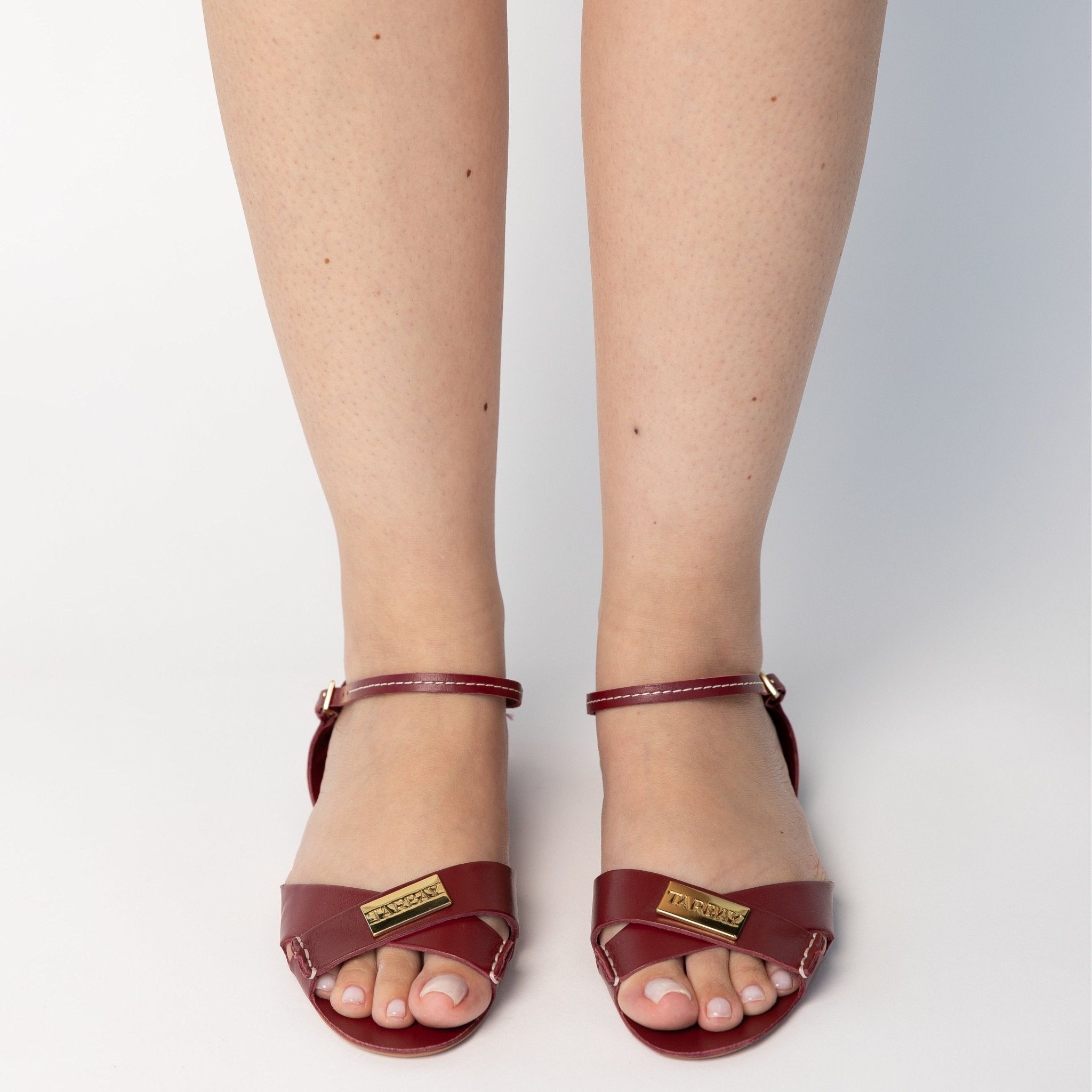 Tajali Leather Sandals - Merlot Tajali Flats FW25