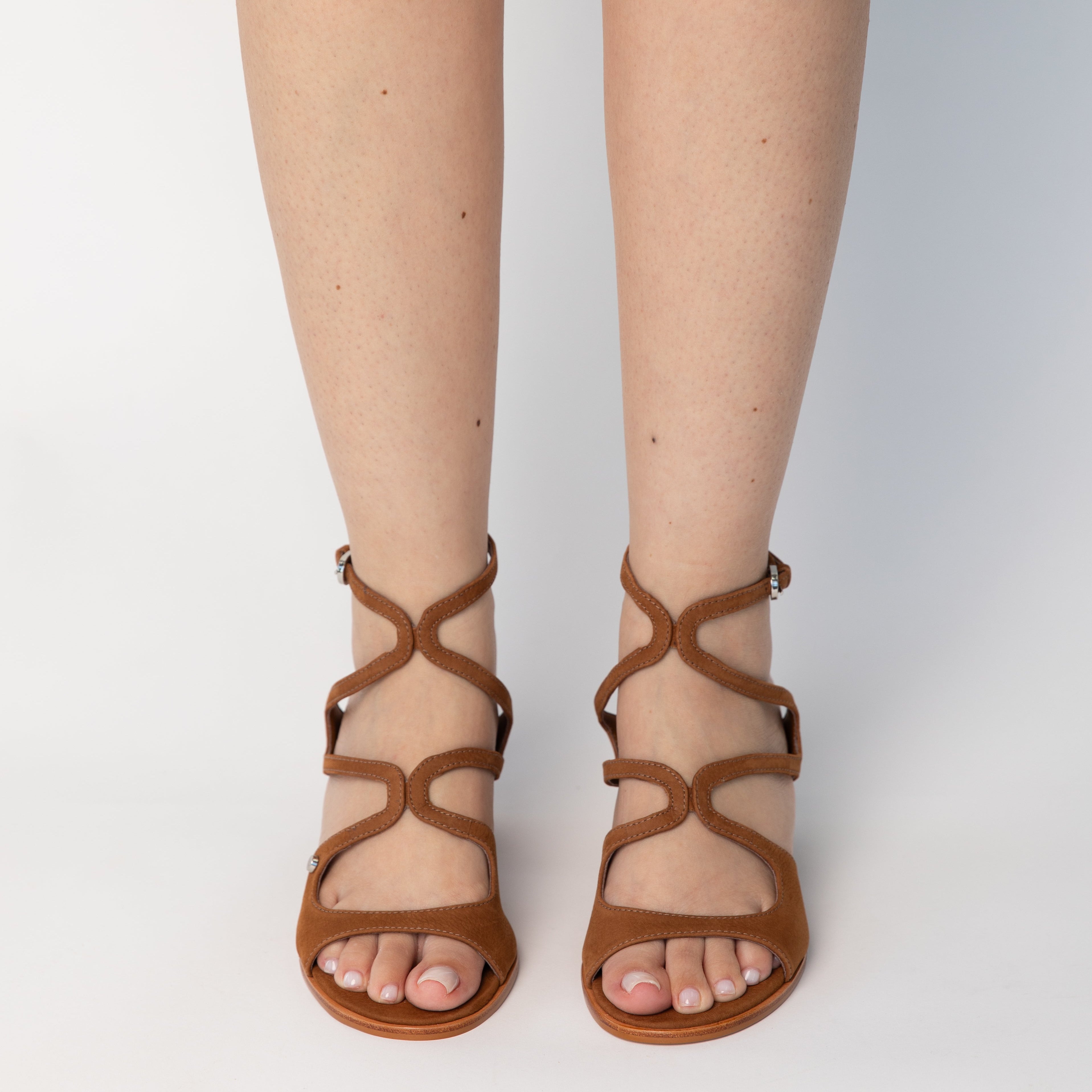 Amanda Heel Sandals - Saddle