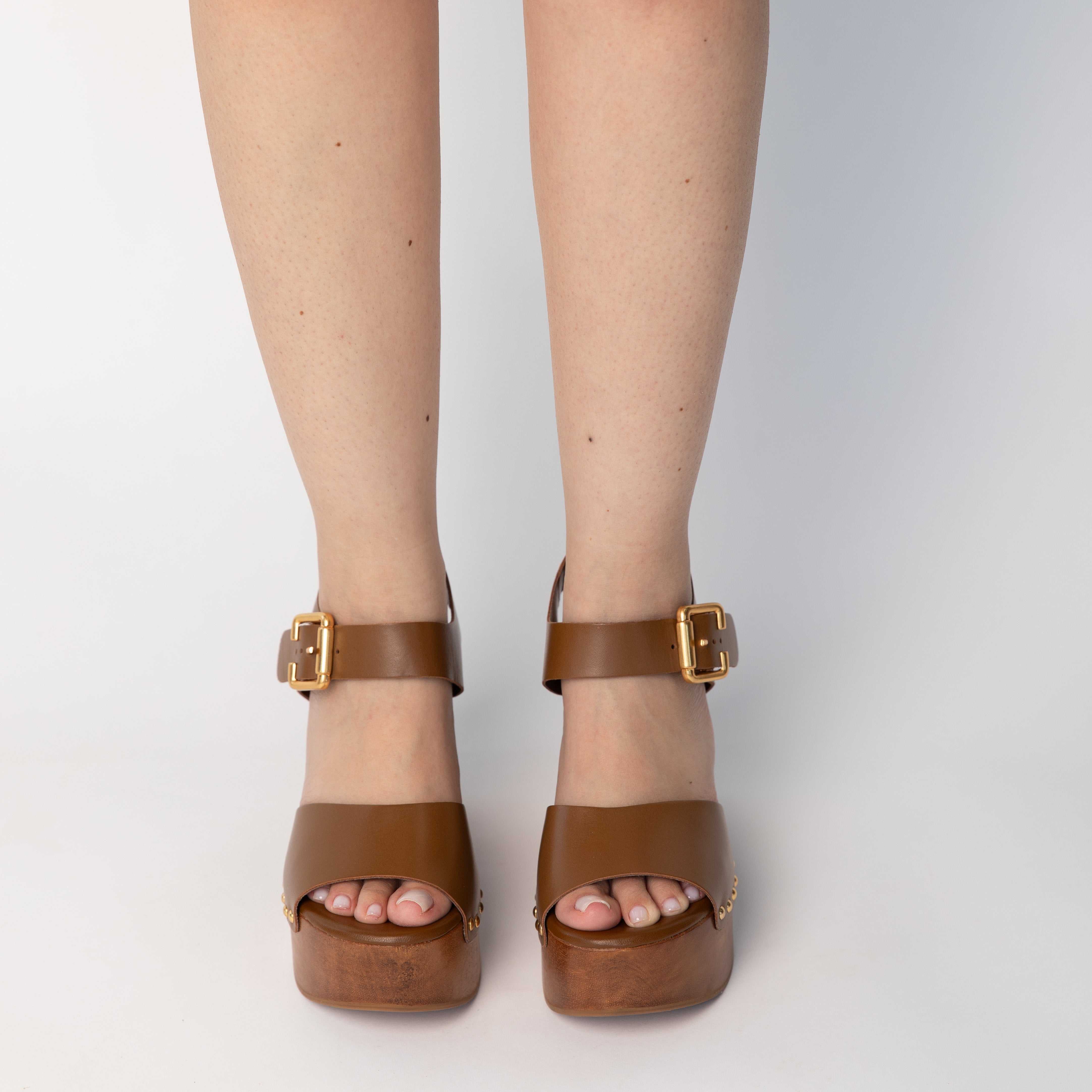 Fabiana Heel Sandals - Saddle