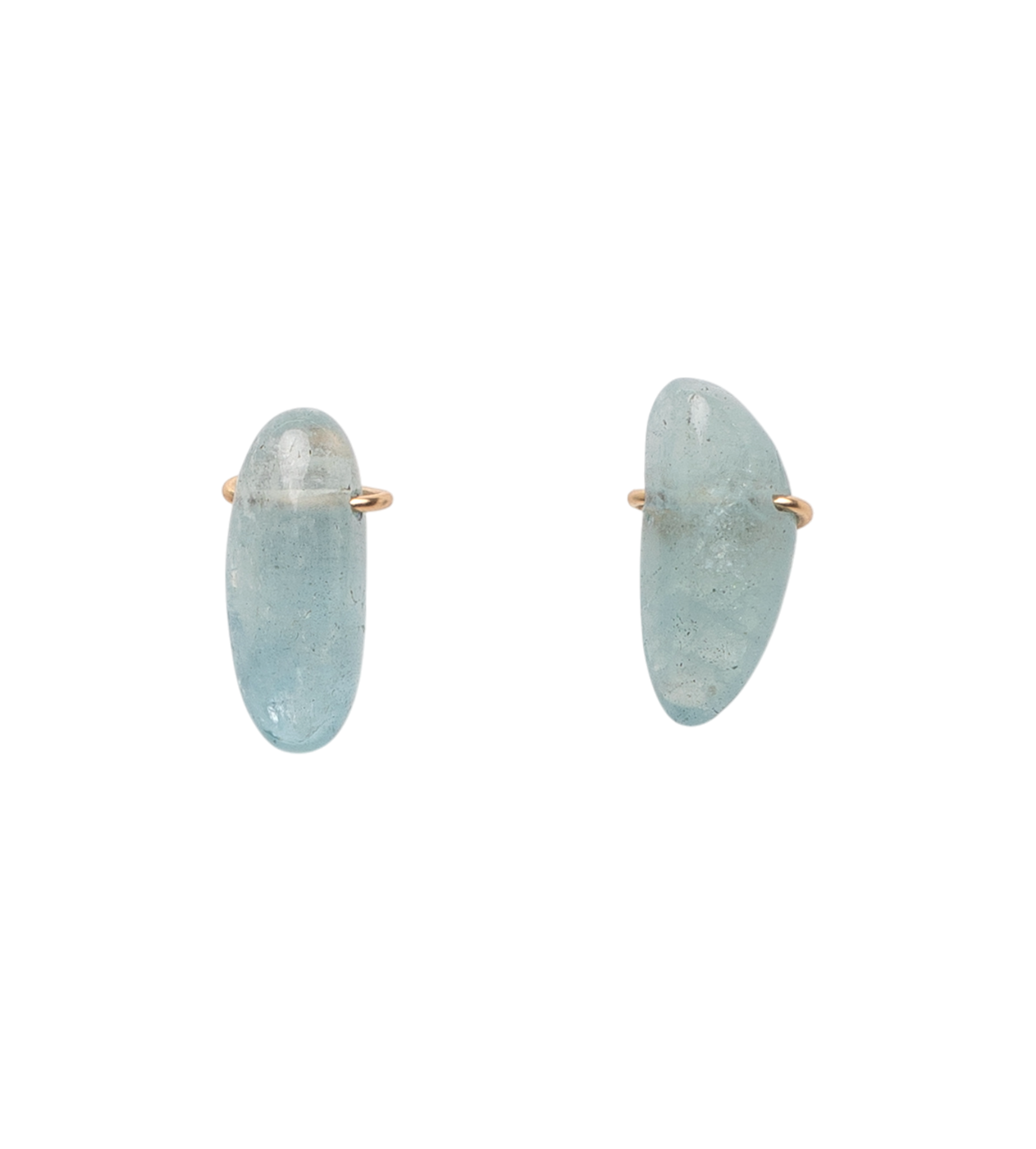 Pira Earrings #1 (20mm) - Aquamarine & 14K Gold-Filled Earrings TARBAY