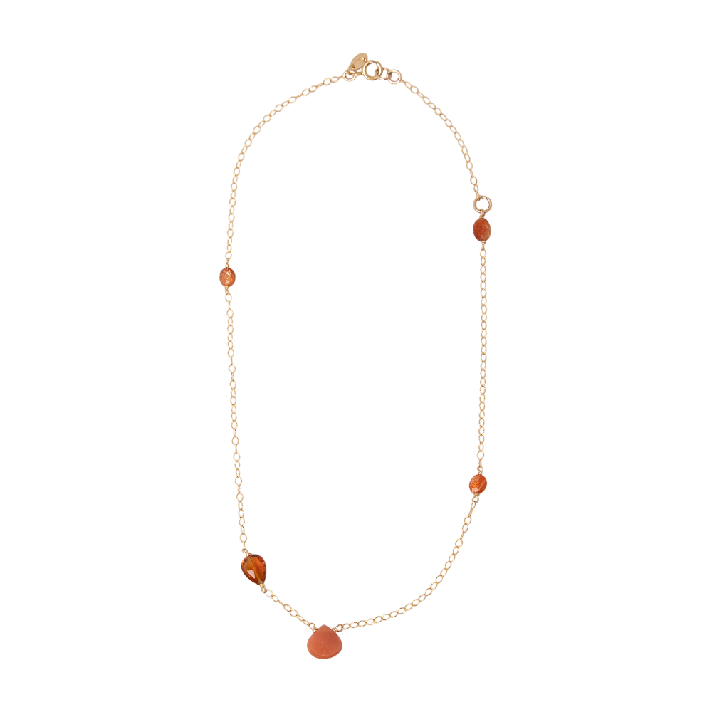 Nary Necklace #2 (45cm) - Sunstone, Citrine, Moonstone & 14K Gold-Filled Necklaces TARBAY