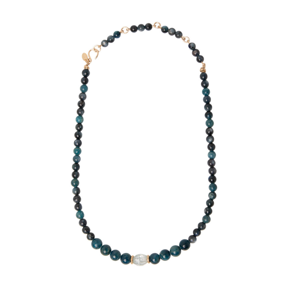 Kawi Necklace #1 (48cm) - Aquamarine, Kyanite, Apatite & 14K Gold-Filled Necklaces TARBAY