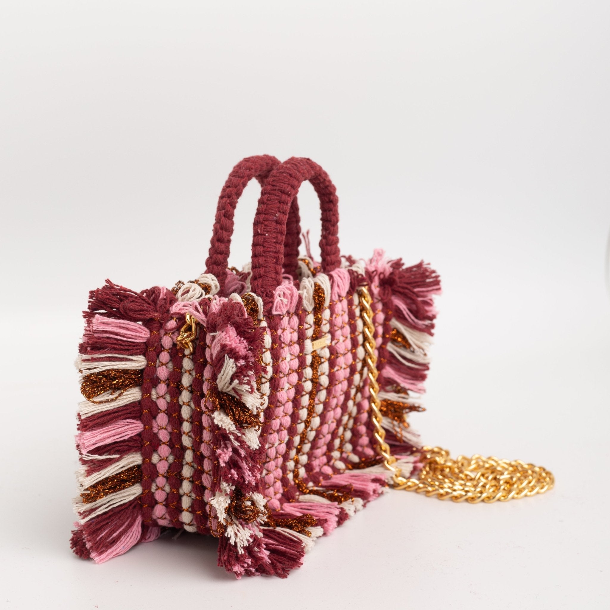 Gossypium Tote Bag Small - Burgundy, Rose & Buttercream Hand & Crossbody Bags FW25